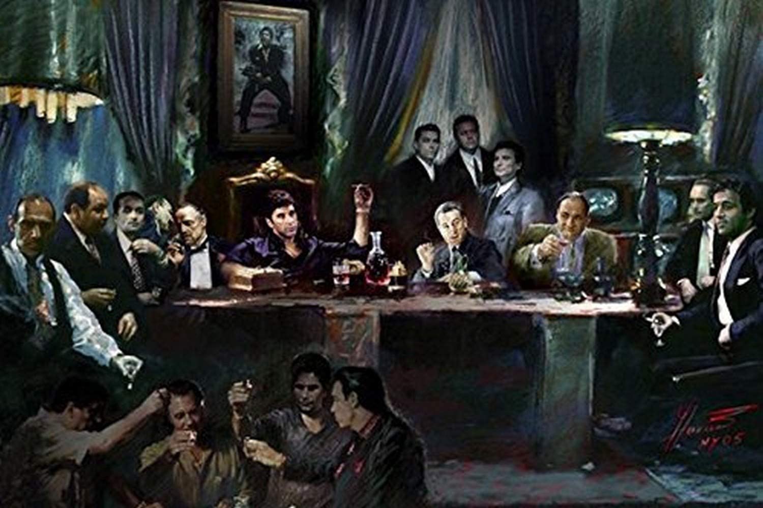 1500x999 Buyartforless Gangster Last Supper by Ylli Haruni 36x24 Art Print Poster Godfather Scarface Sopranos Goodfellas: Posters & Prints