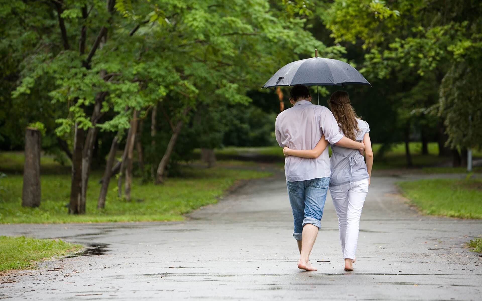 1920x1200 Cute HD Love and Romance Picture Of Couples In Rain