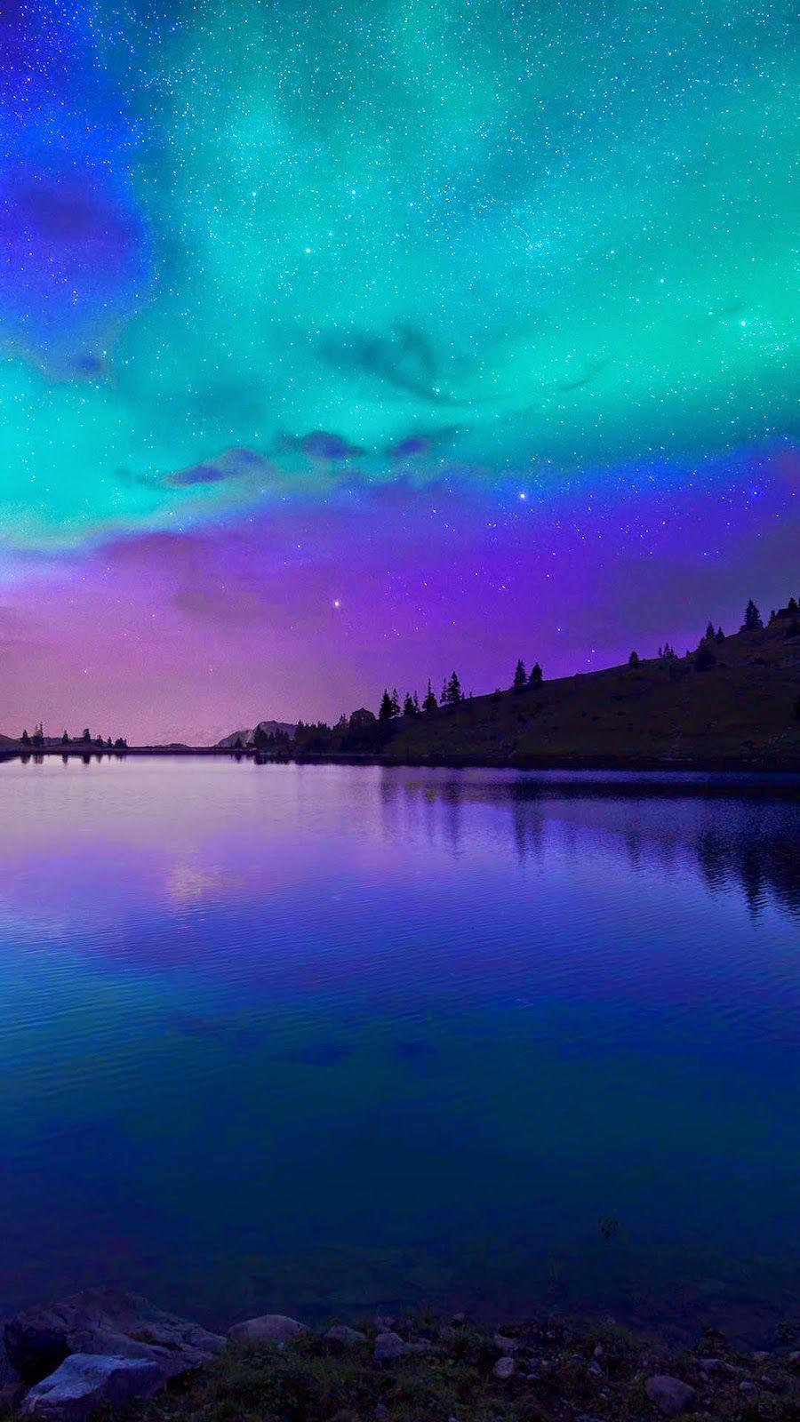 900x1600 iPhone 6 Plus Wallpaper Fall At Lake Aurora. iPhone. Scenery wallpaper, Night scenery, Beautiful nature wallpaper