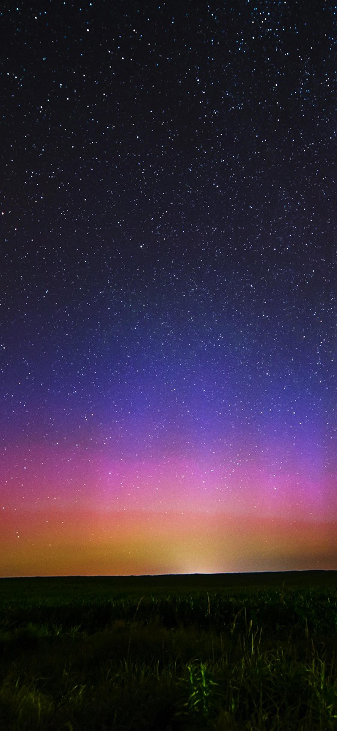 1125x2436 iPhone X wallpaper. night sky star color aurora nature sunset