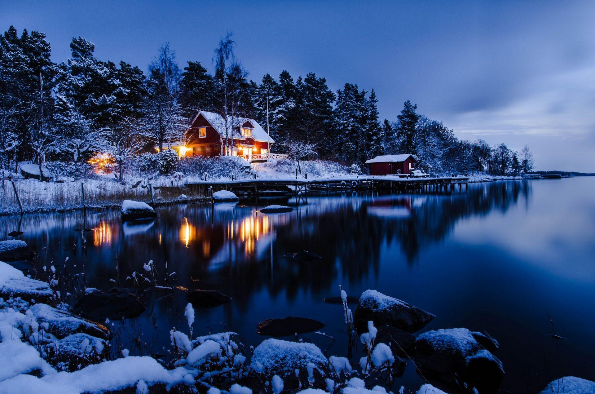1920x1271 Sweden water trees forest house stockholm wallpaper (phone background)