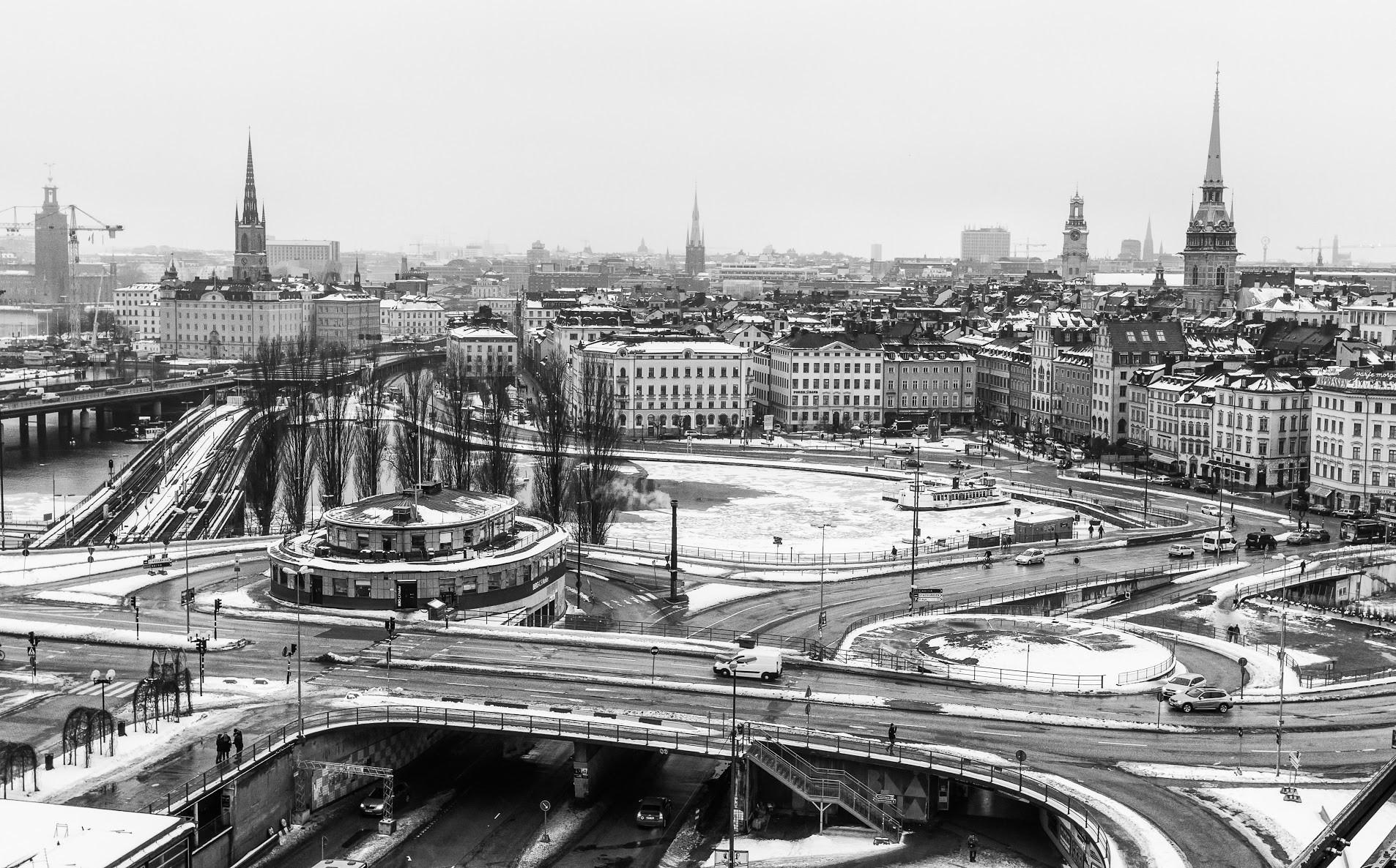 1906x1186 photography, Urban, Building, Monochrome, Cityscape, Church, Winter, Ice, Stockholm, Water Wallpaper HD / Desktop and Mobile Background