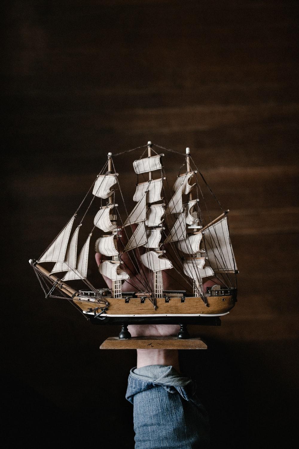 1000x1500 white and brown galleon ship photo