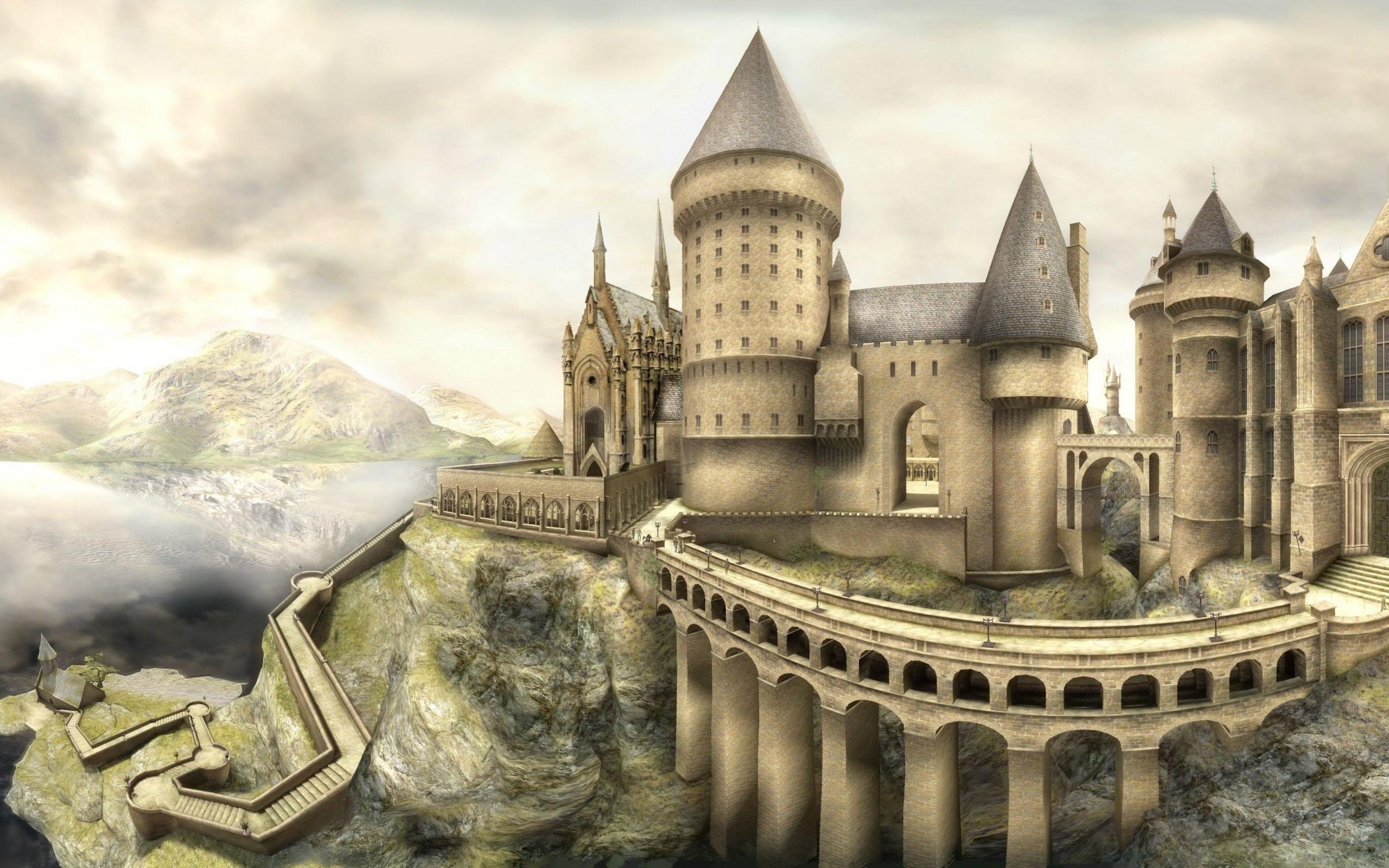 2560x1600 Download 2560x1600 Harry Potter, Hogwarts, Magic School, 3D Model Wallpaper for MacBook Pro 13 inch