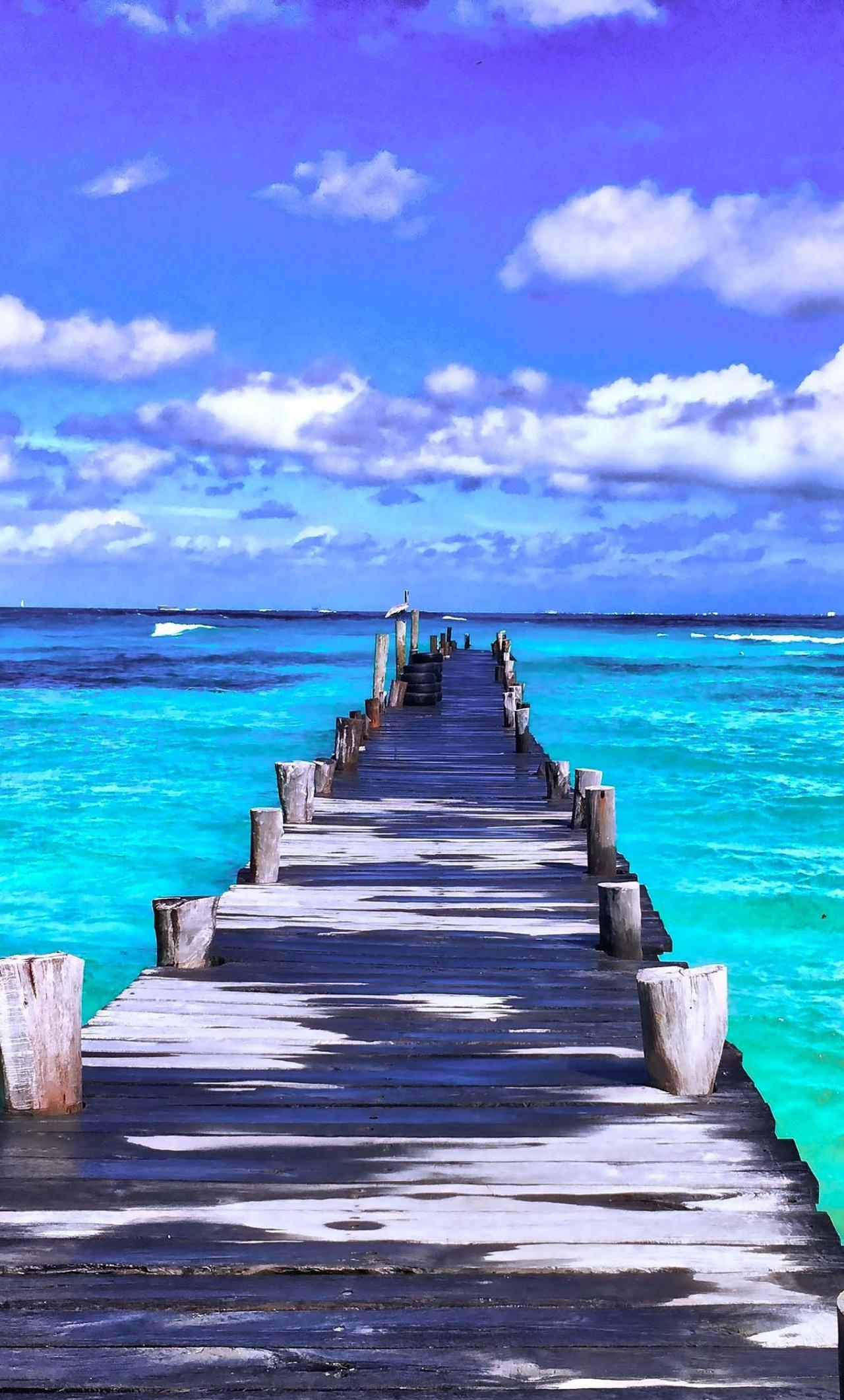 1280x2120 Download Pier, sunny day, beach wallpaper, 1280x iPhone 6 Plus