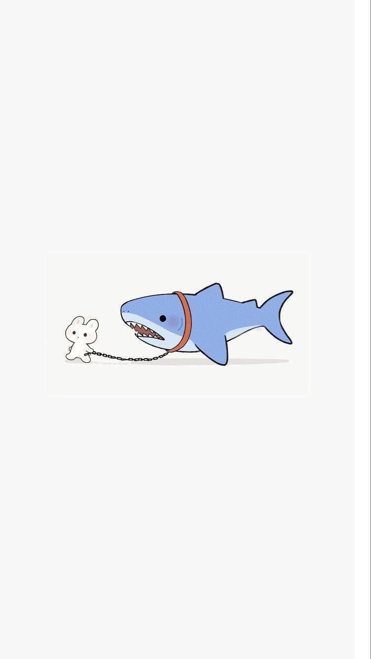 751x1334 Cute Shark Wallpaper