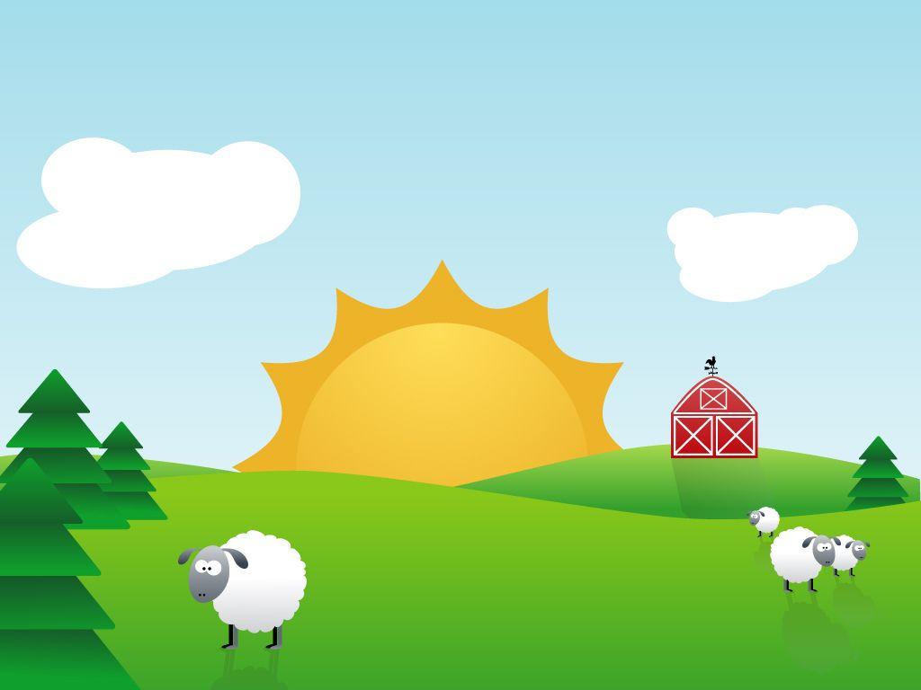 1024x768 Farm Cartoon Wallpaper