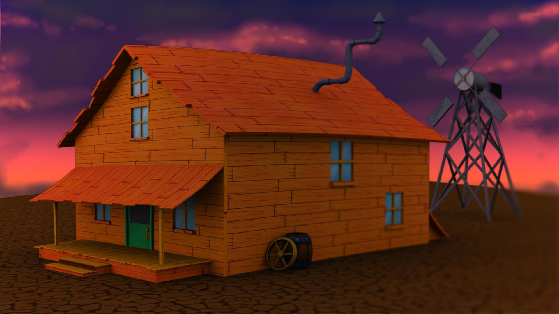 1920x1080 Courage The Cowardly Dog House Drawing