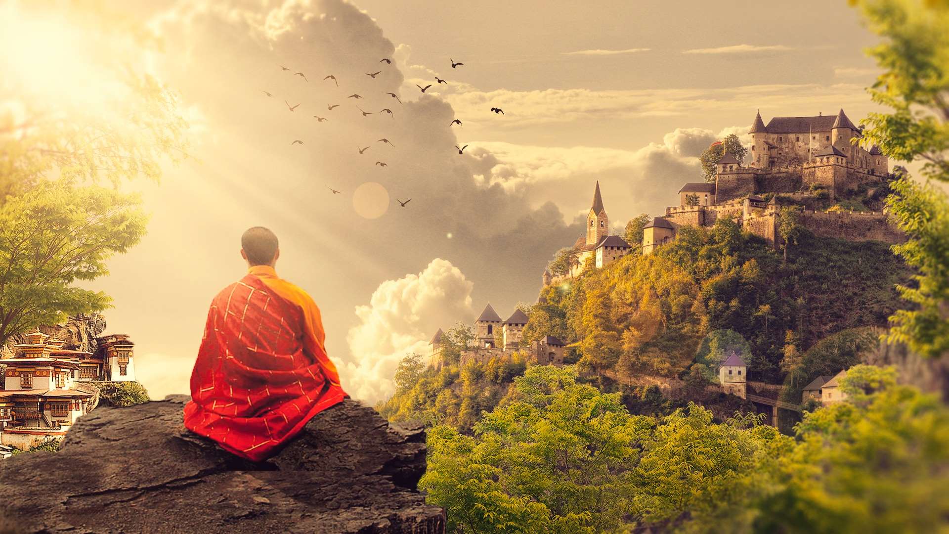 1920x1080 1920x1080 buddhism, buddhist, digital art, meditation, monk, panorama, photo manipulation, temple wallpaper JPG 242 kB. Mocah HD Wallpaper