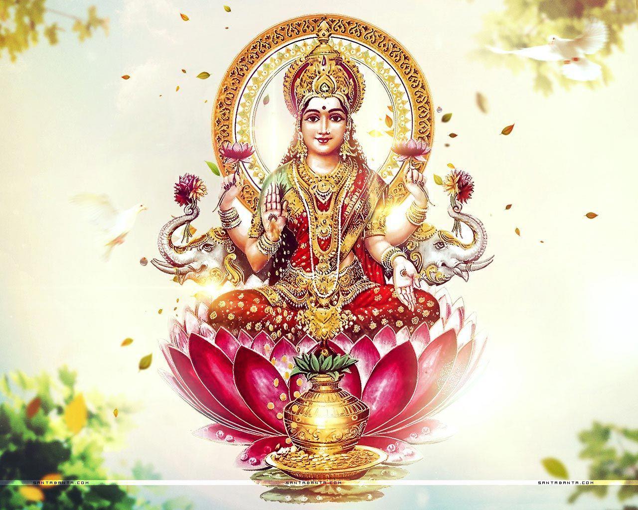 1280x1024 Goddess Laxmi Wallpaper