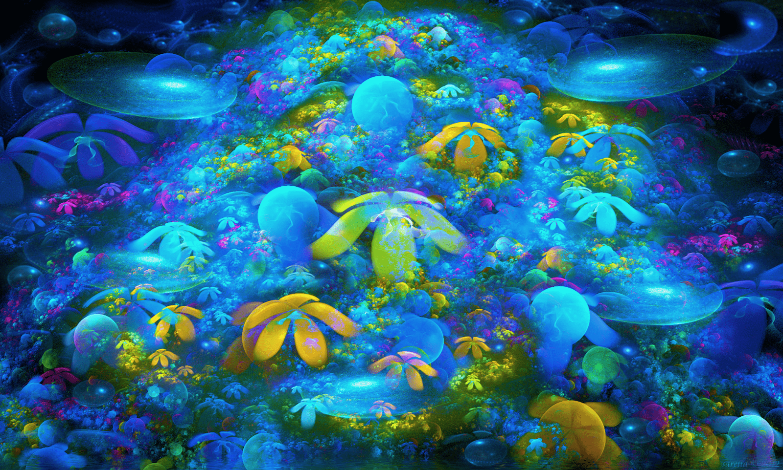 1600x962 anime, underwater, coral, bubbles, coral reef, biology, reef, screenshot, computer wallpaper, fractal art, invertebrate, marine biology, marine invertebrates, organism, coral reef fish. Mocah HD Wallpaper