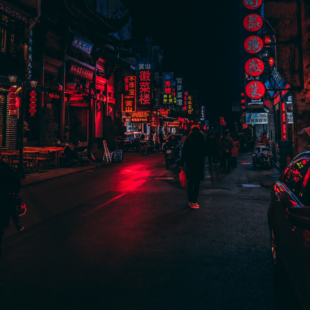 1000x1000 Download wallpaper 3415x3415 street, lighting, lights, signs, city, china ipad pro 12.9 retina for par. iPad pro wallpaper, iPad pro wallpaper hd, iPad wallpaper