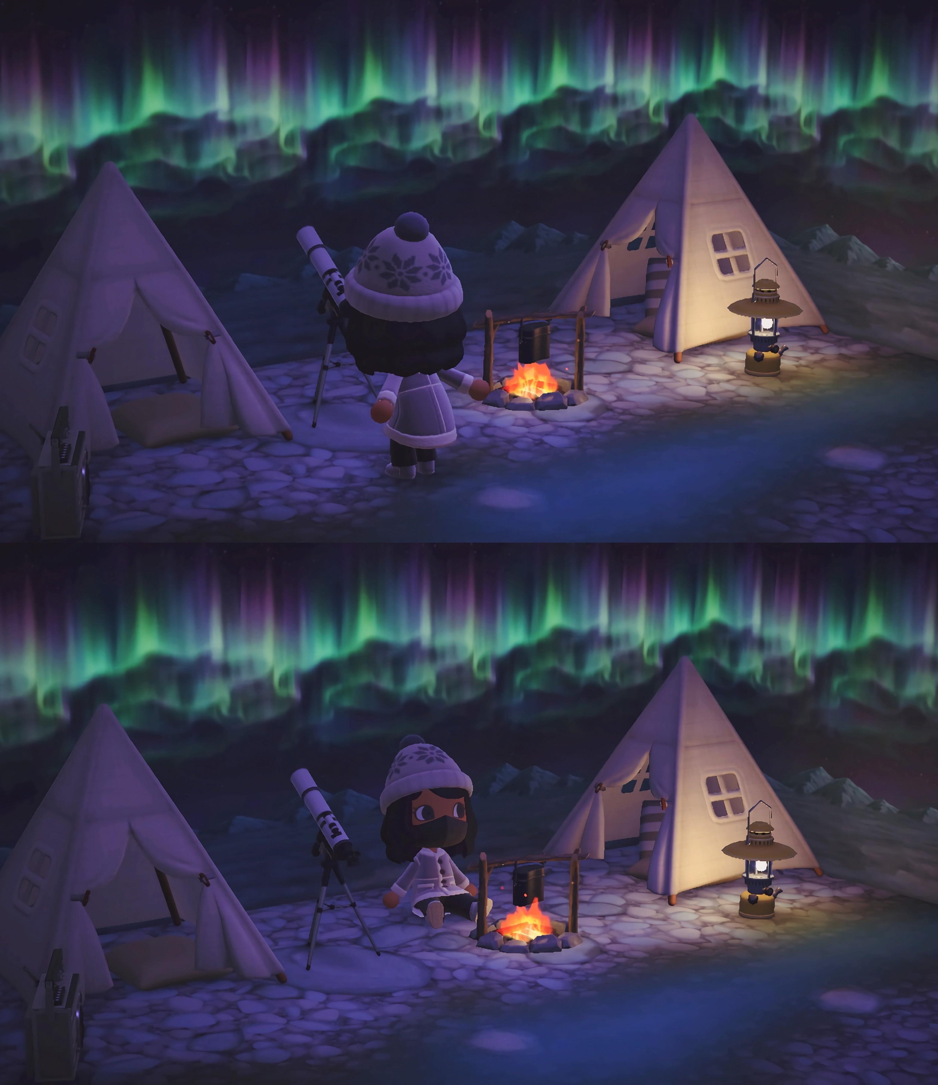 3119x3605 i love this wallpaper so much i had to make a lil cozy northern lights campsite
