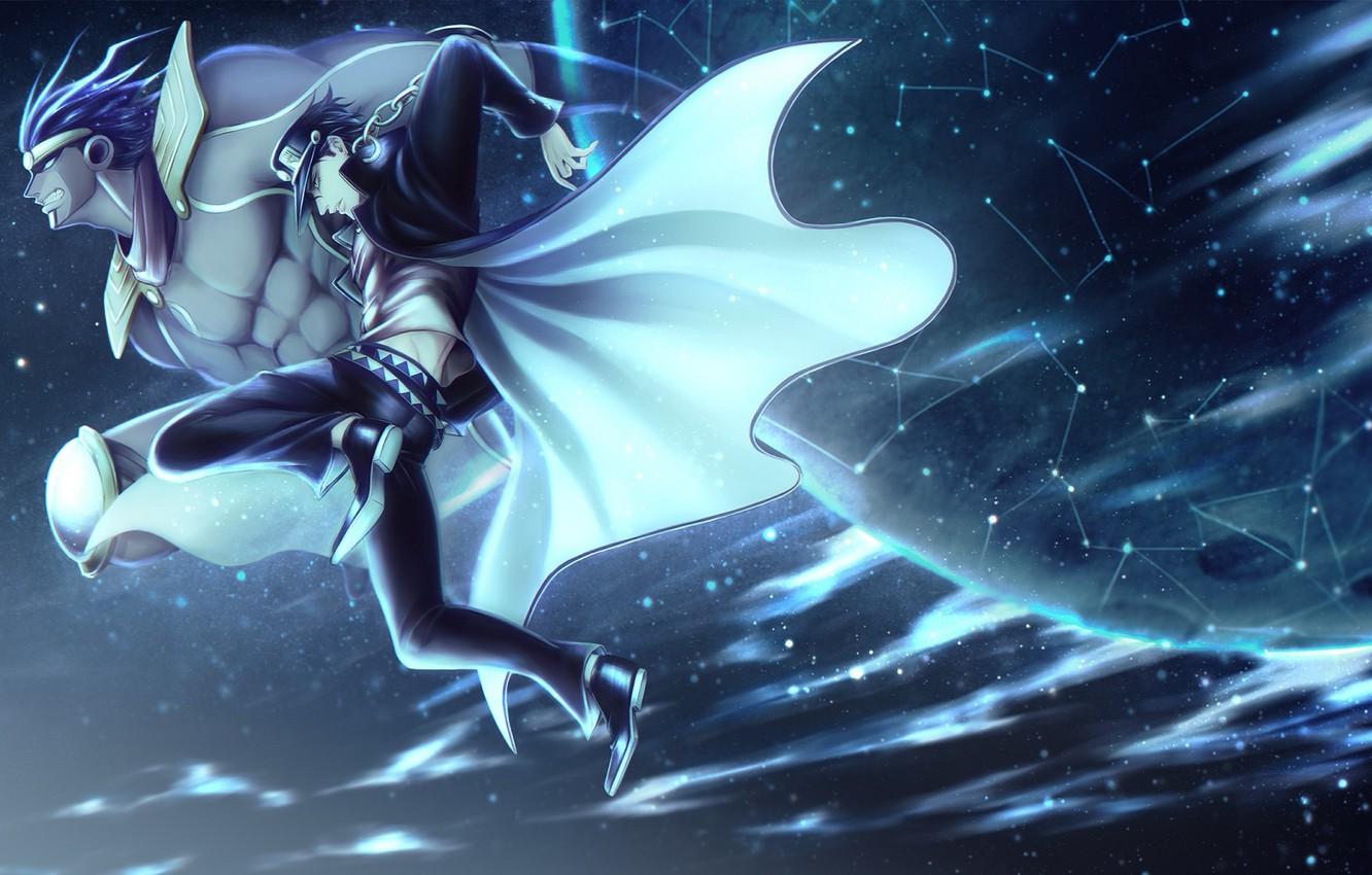 1332x850 Wallpaper space, anime, art, guy, Jojo`s Bizarre Adventure image for desktop, section сёнэн