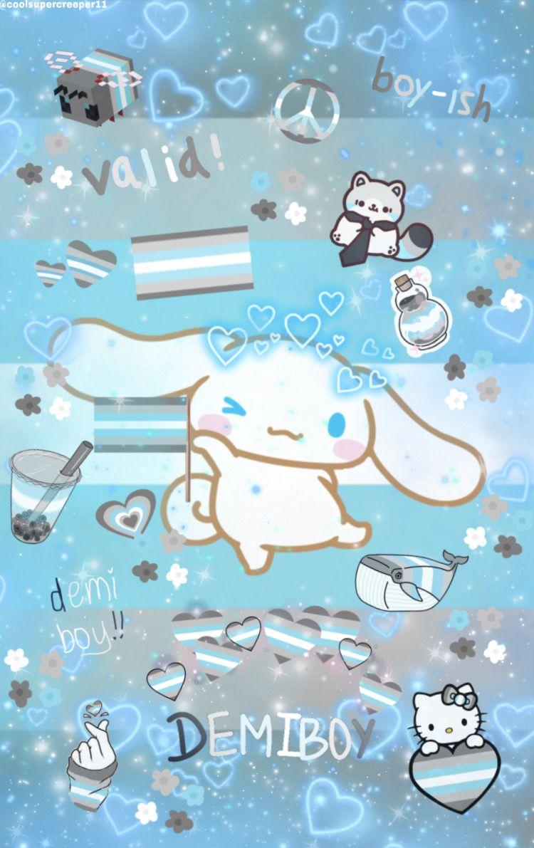 750x1191 Found this Cinnamoroll demiboy wallpaper. He's my favorite Sanrio character and I feel he represents me. This just made my day!: DemiBoy