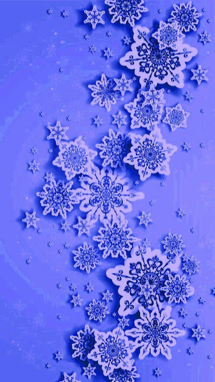 720x1280 Snowflakes in blue verging on purple. There used to be related pins with other colours darker and light. Snowflake wallpaper, Winter wallpaper, Holiday wallpaper