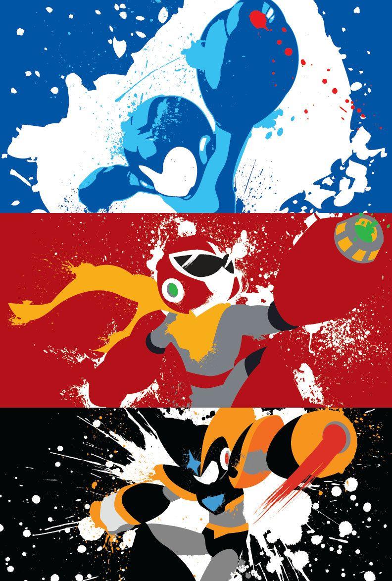 792x1173 Mega Man Protoman and Bass Poster by TheDailyRobot. Mega man art, Mega man, Game art