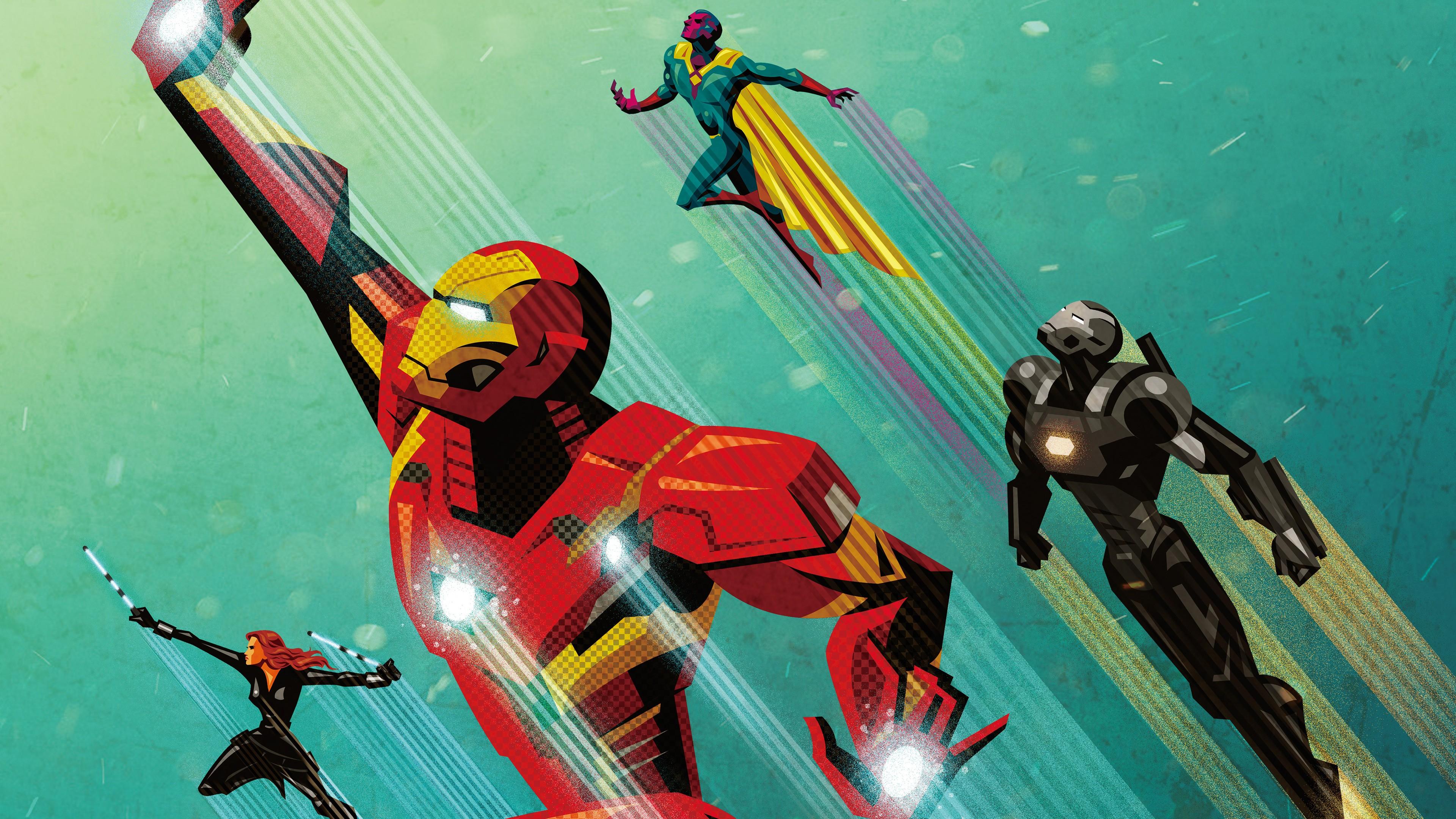 3840x2160 Civil War Artowork Iron Man Wallpaper