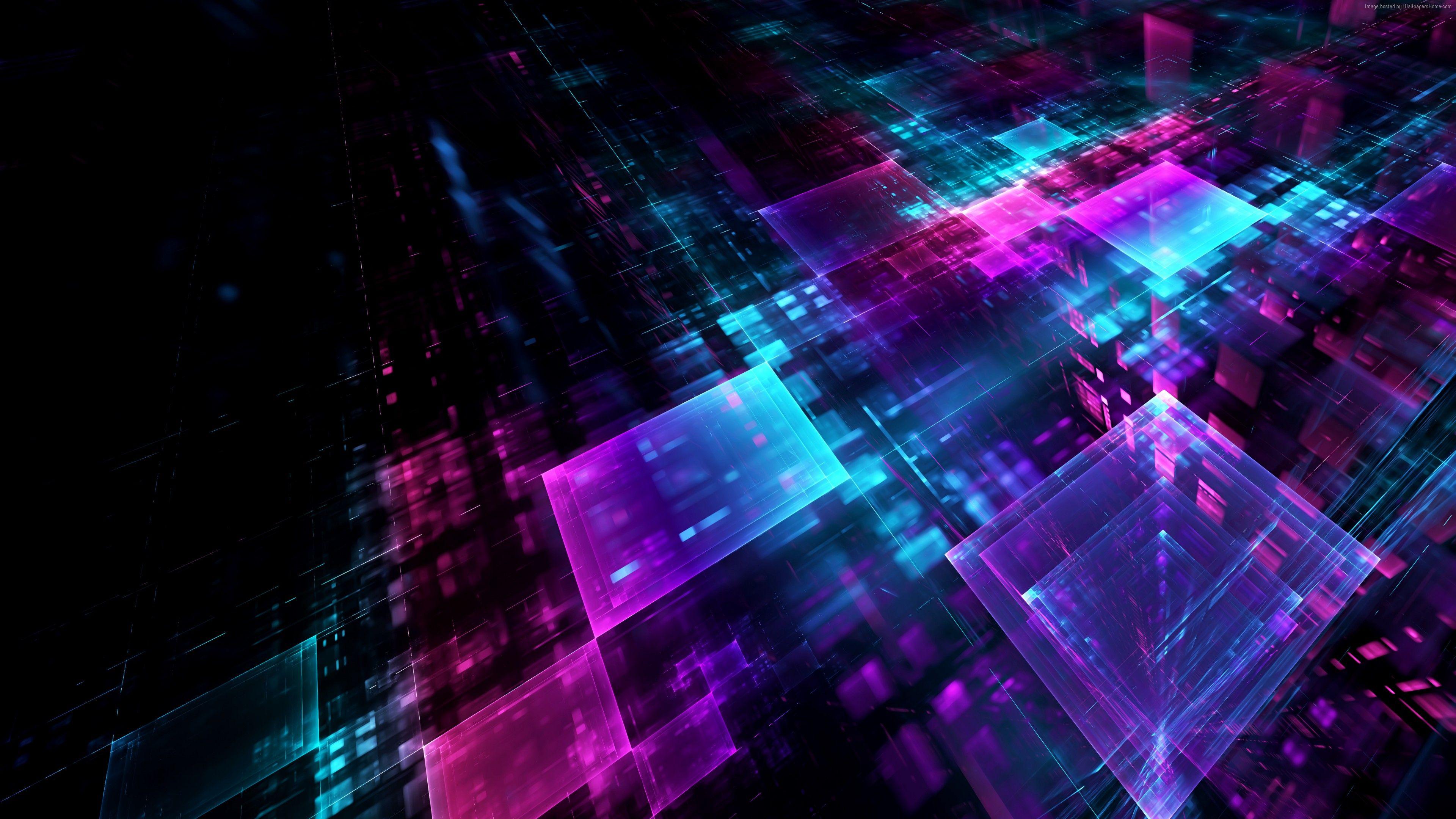 3840x2160 Wallpaper digital, geometric, cube, lines, 3D, 5K, Abstract. Abstract wallpaper background, Abstract wallpaper, Geometric background