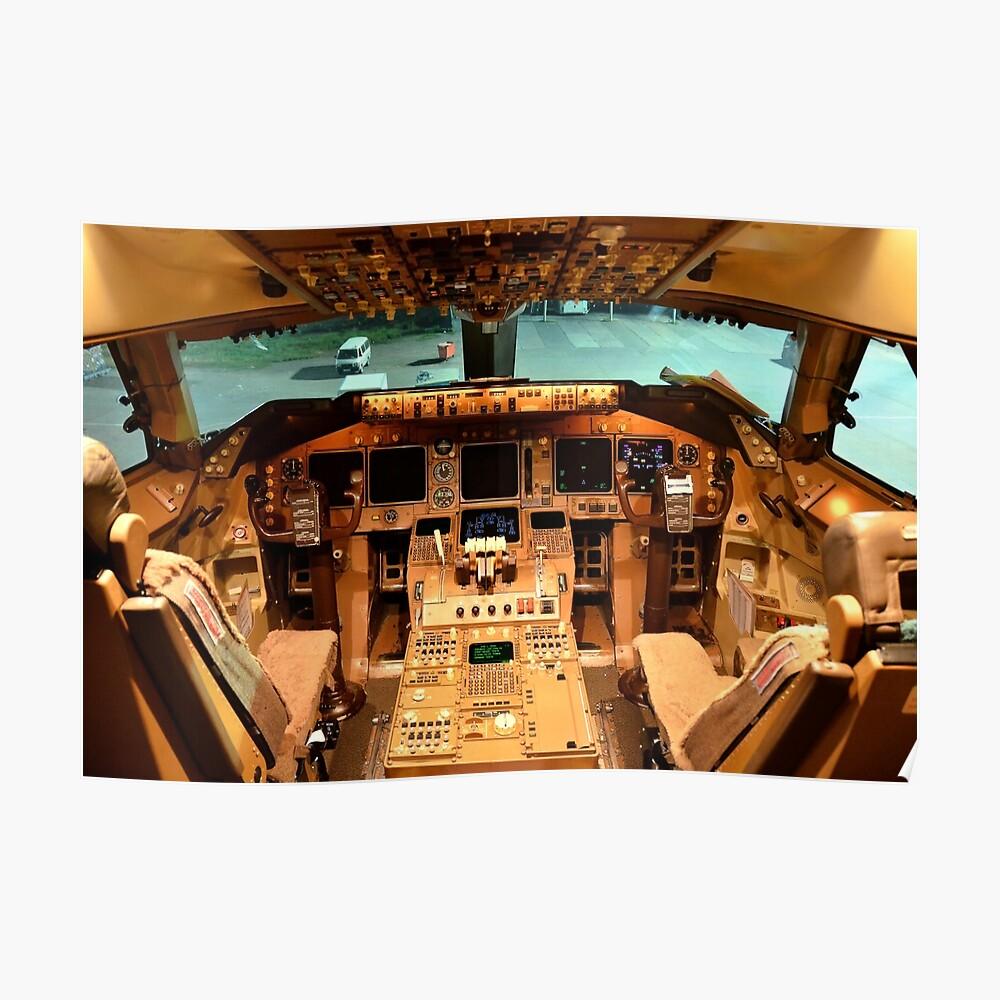 1000x1000 Boeing 747 Cockpit Sticker