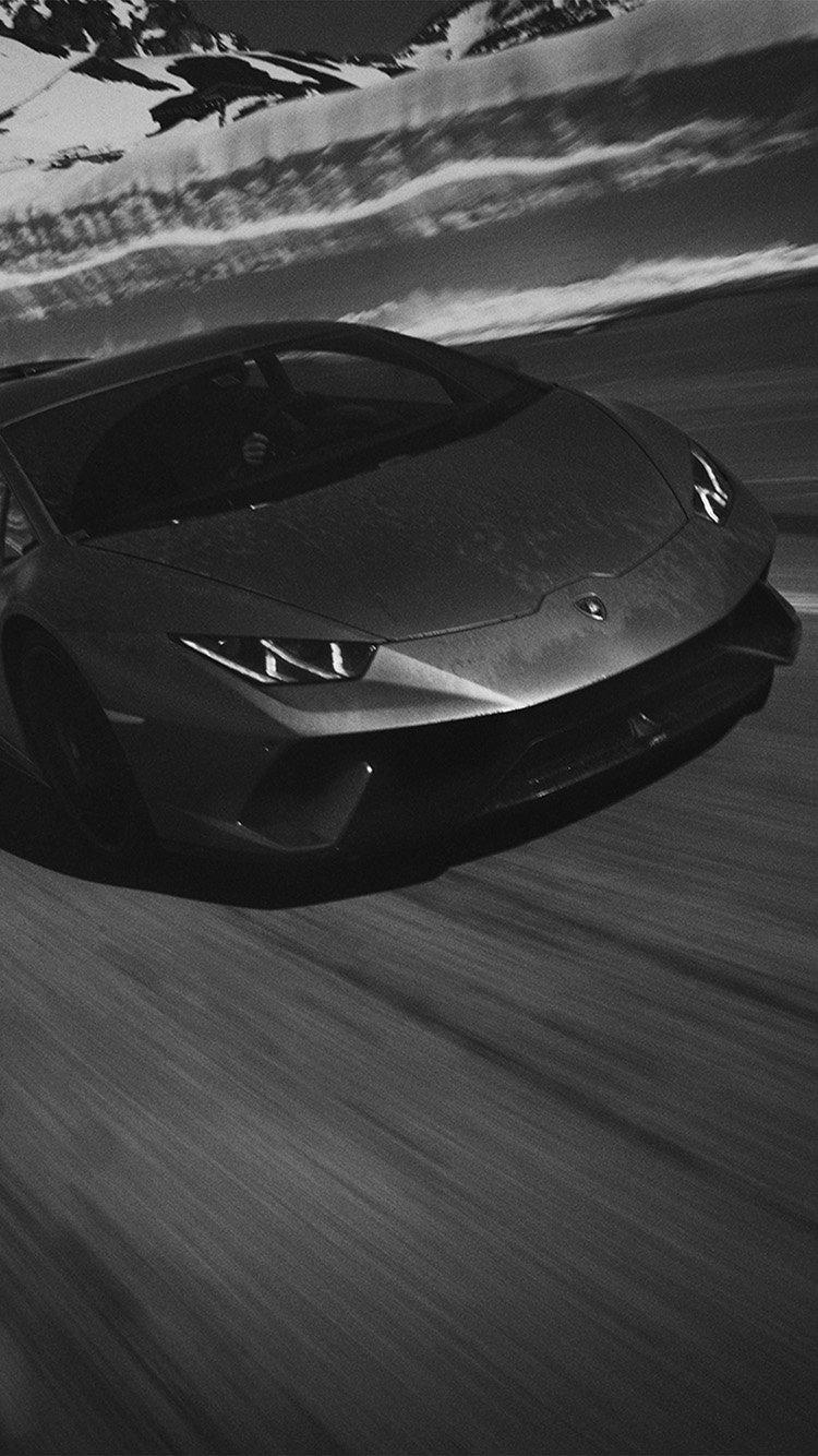 750x1334 iPhone 6 wallpaper. car drive street lamborghini art bw