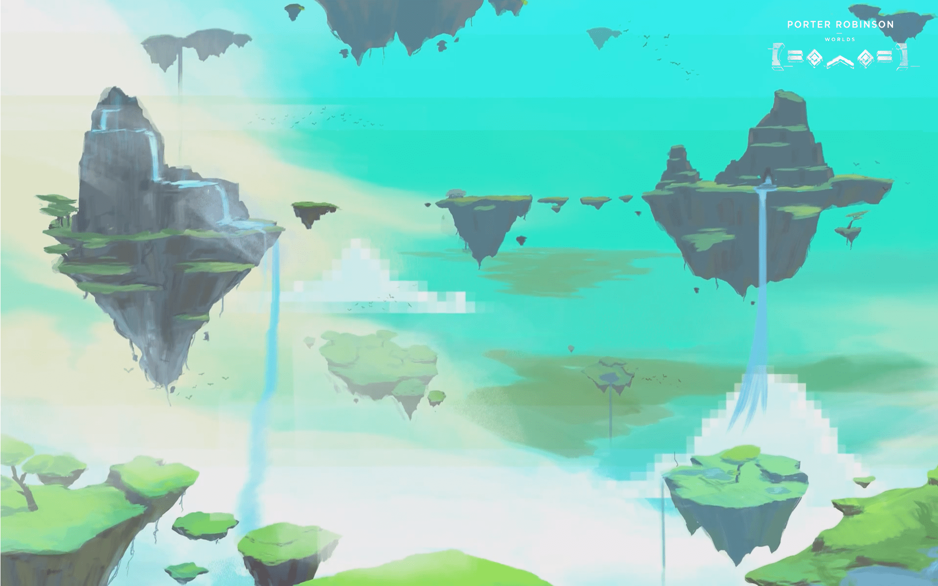 1920x1200 #floating island, #Porter Robinson, #drawing, #digital art, wallpaper. Mocah HD Wallpaper