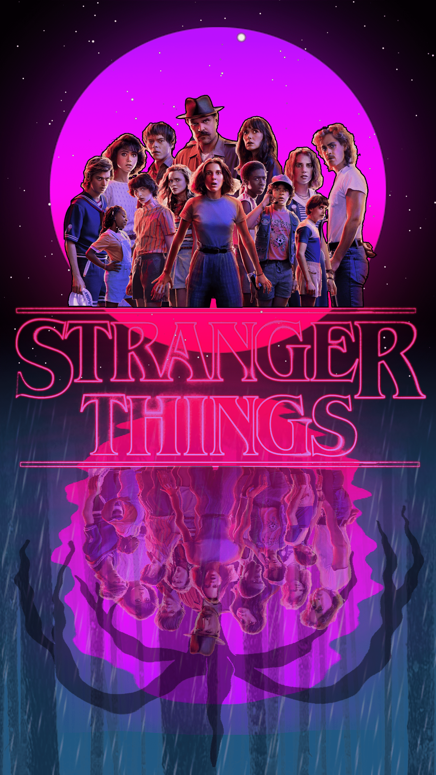 1440x2560 stranger things phone wallpaper, text, font, red, graphic design, games, logo, graphics, illustration, brand