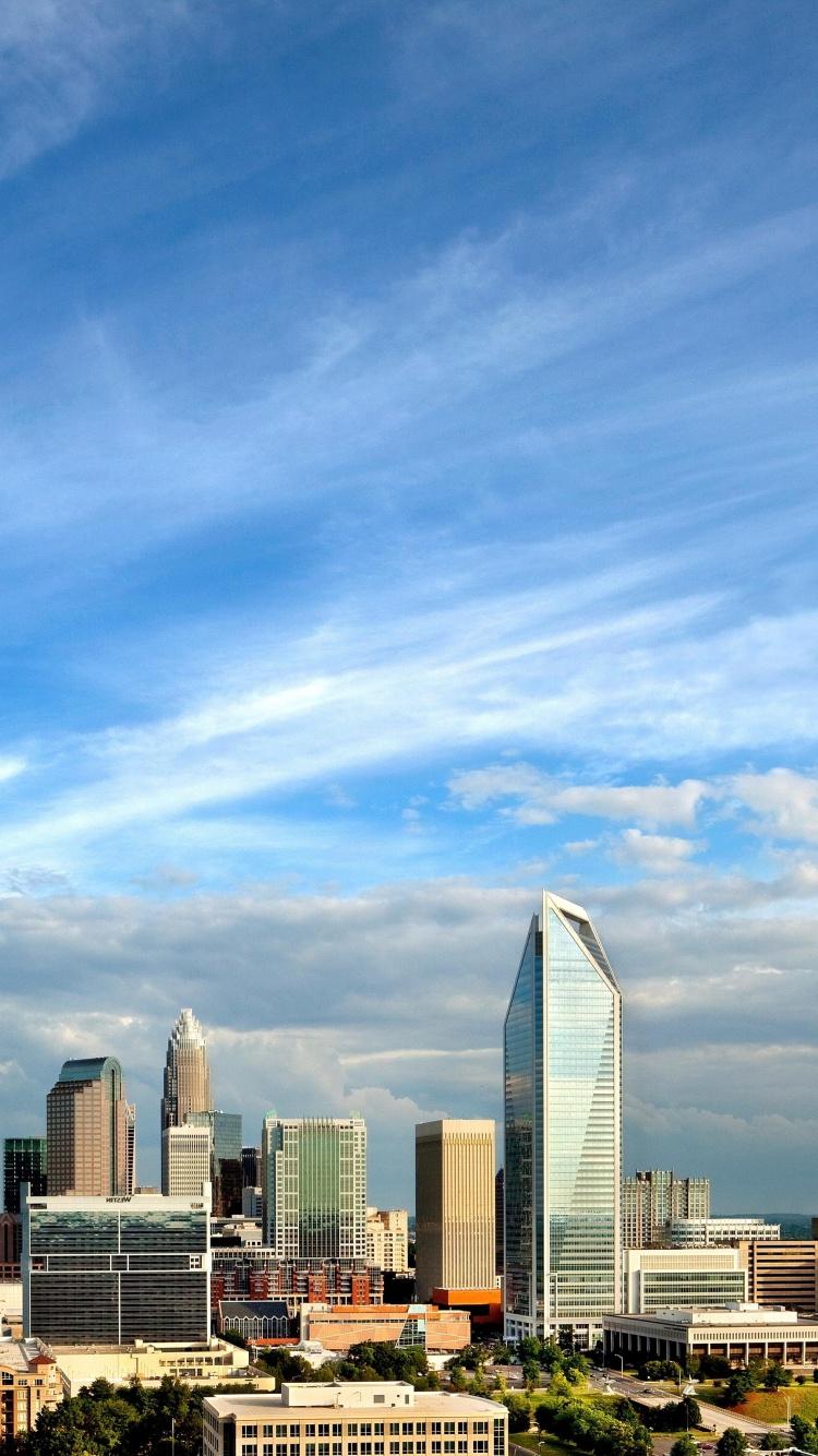 750x1334 Charlotte Skyline Wallpaper for iPhone 6