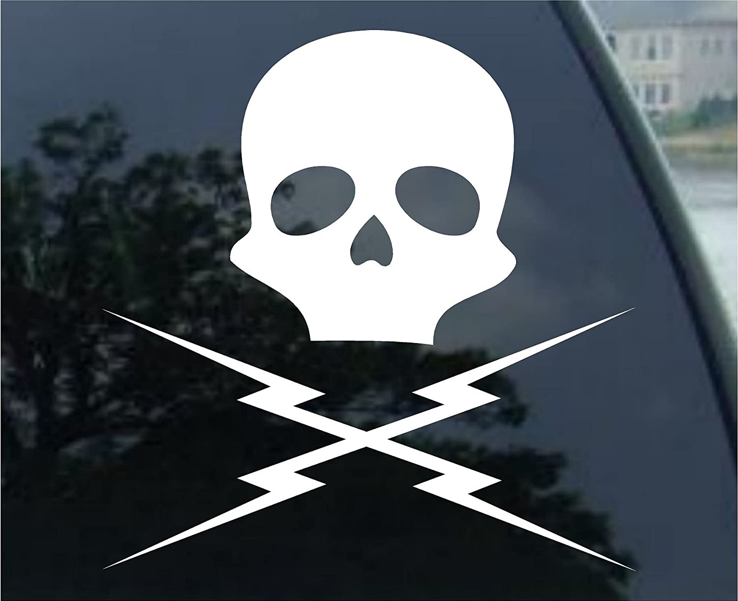 1500x1221 Death Proof Skull & Lightning Grindhouse, Truck, Notebook, Vinyl Decal Sticker (3.5 (2 Pack) any color), Exterior Accessories