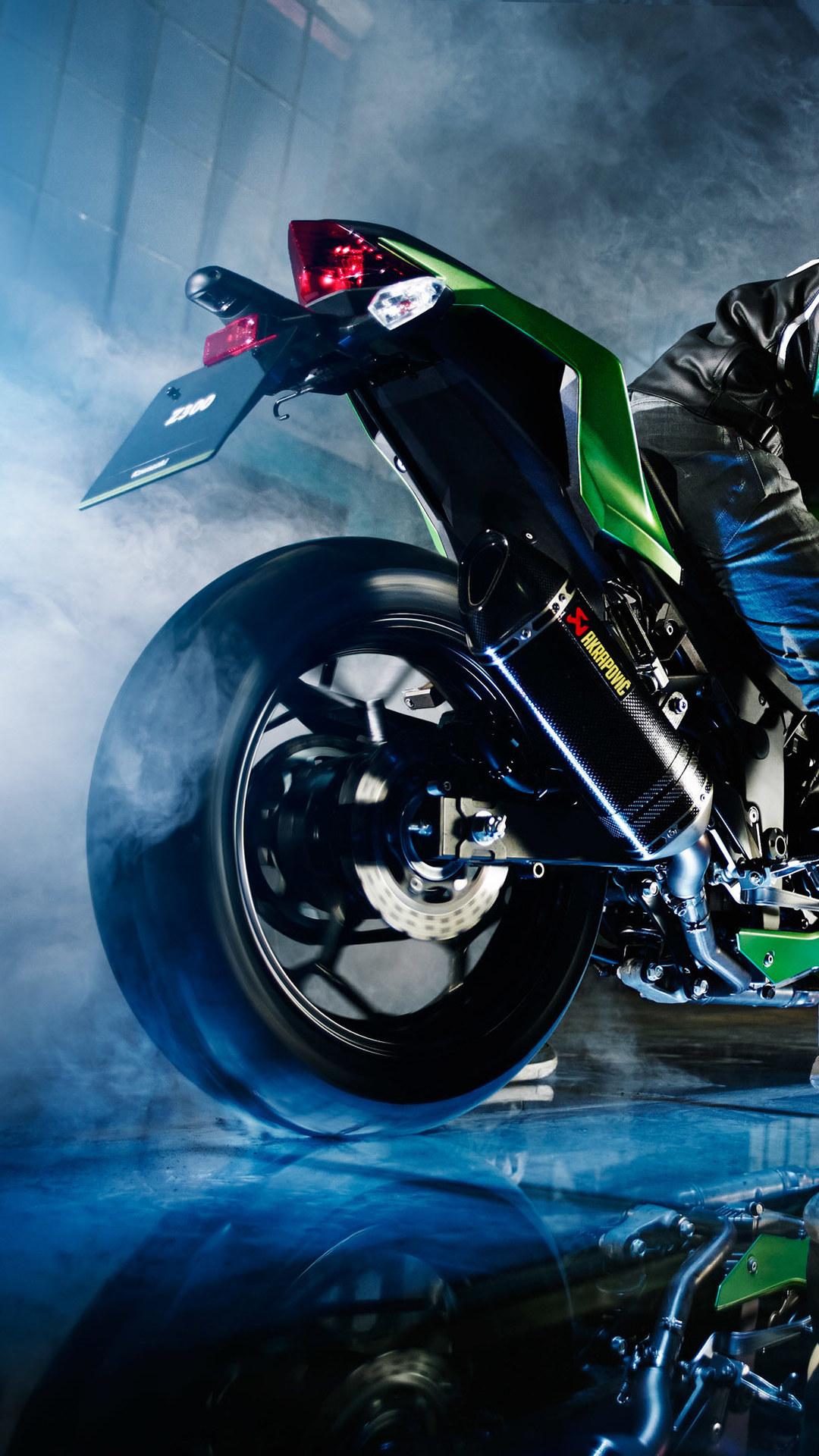 1080x1920 1080x1920 kawasaki z kawasaki, bikes, hd, behance, burnout for iPhone 8 wallpaper