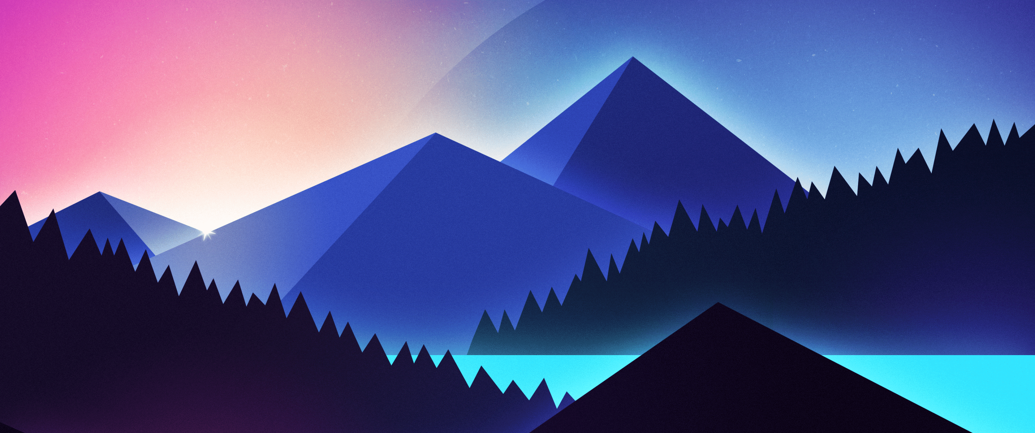 3440x1440 Mountains Wallpaper 4K, Illustration, Flight, Night, Sunset, Nature