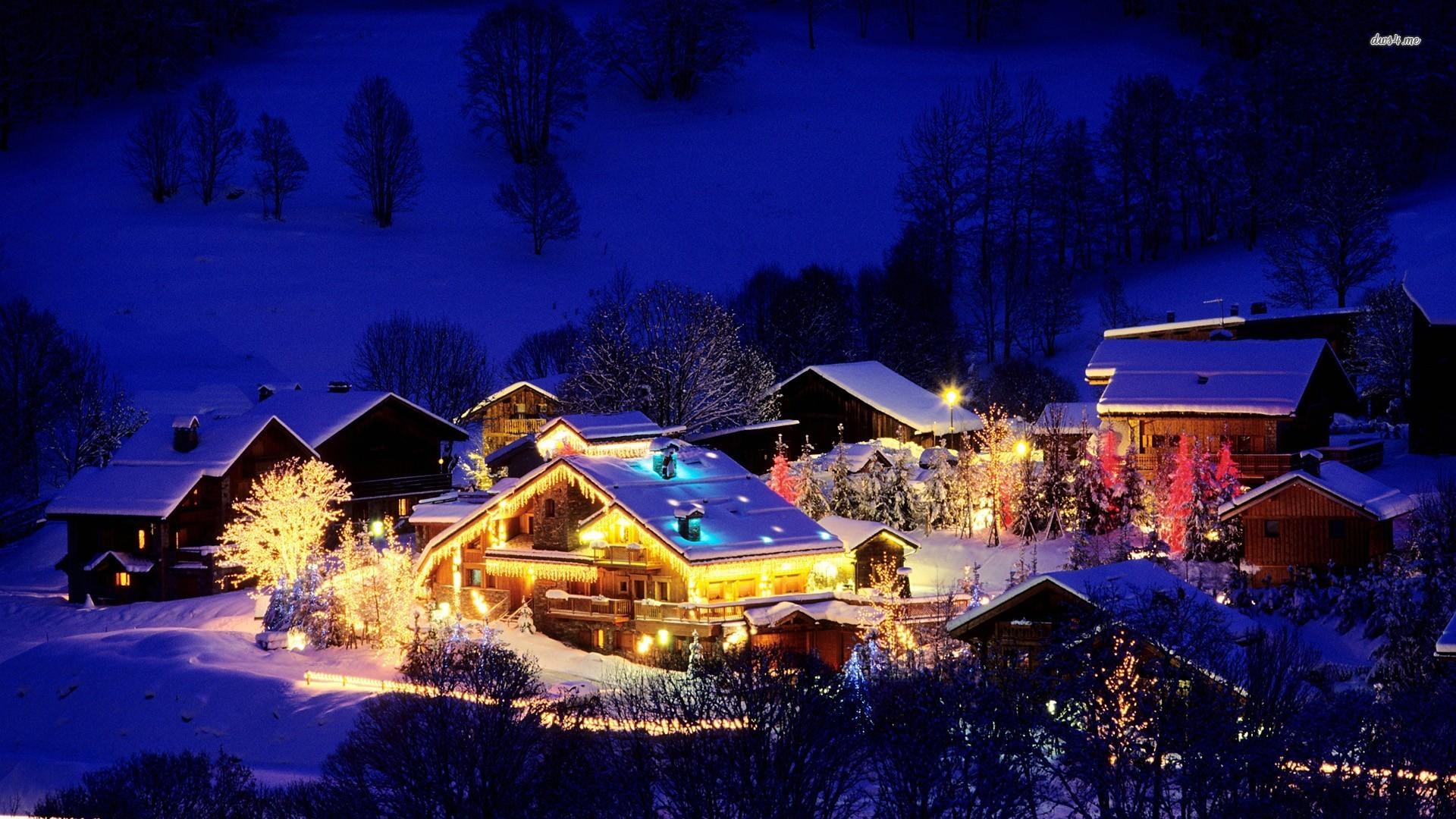 1920x1080 Christmas Village Background Scene