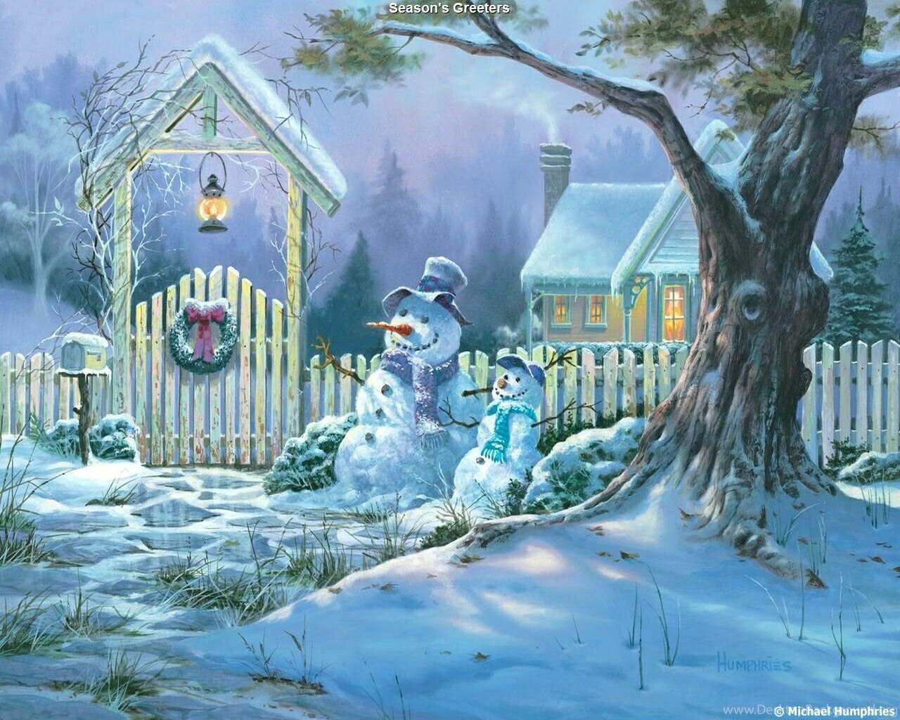 1280x1024 Free Wallpaper Christmas Scenes Desktop Background