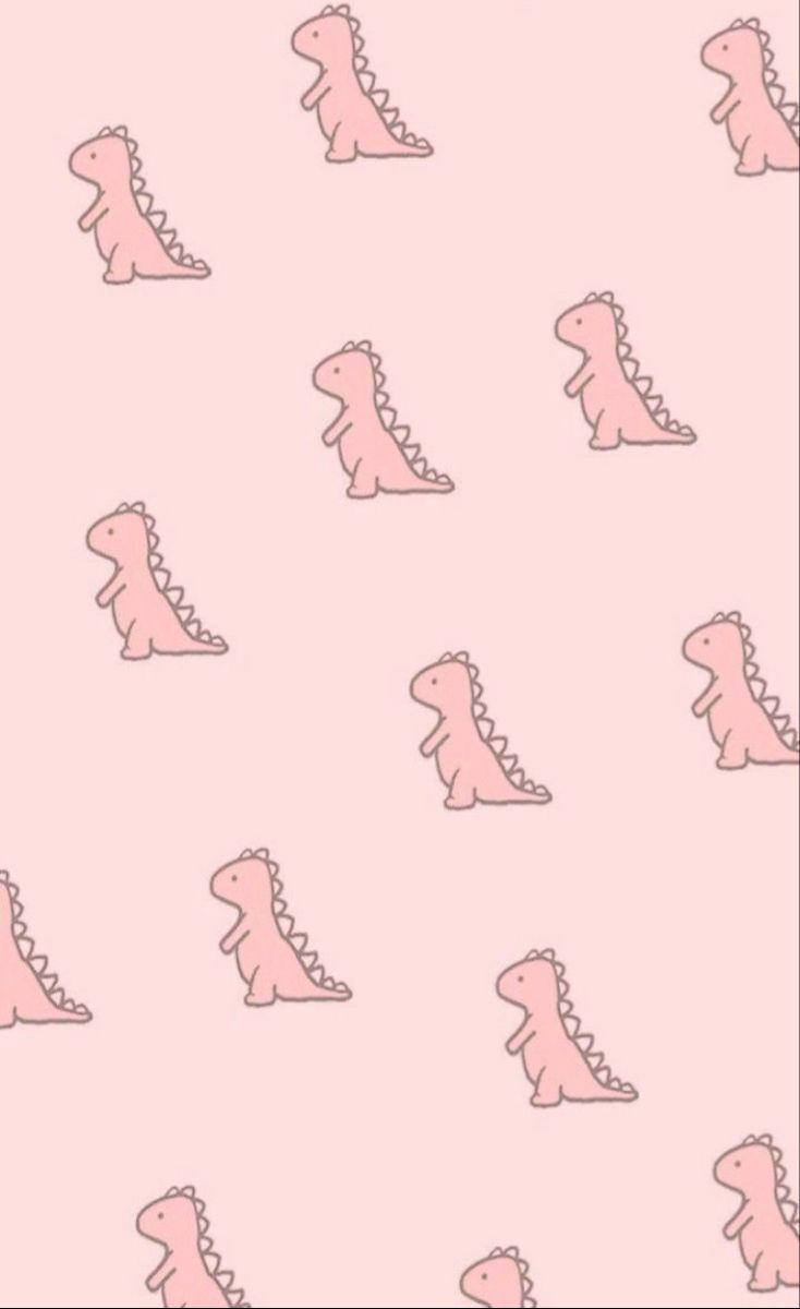 734x1200 Cute Dinosaur Aesthetic Wallpaper