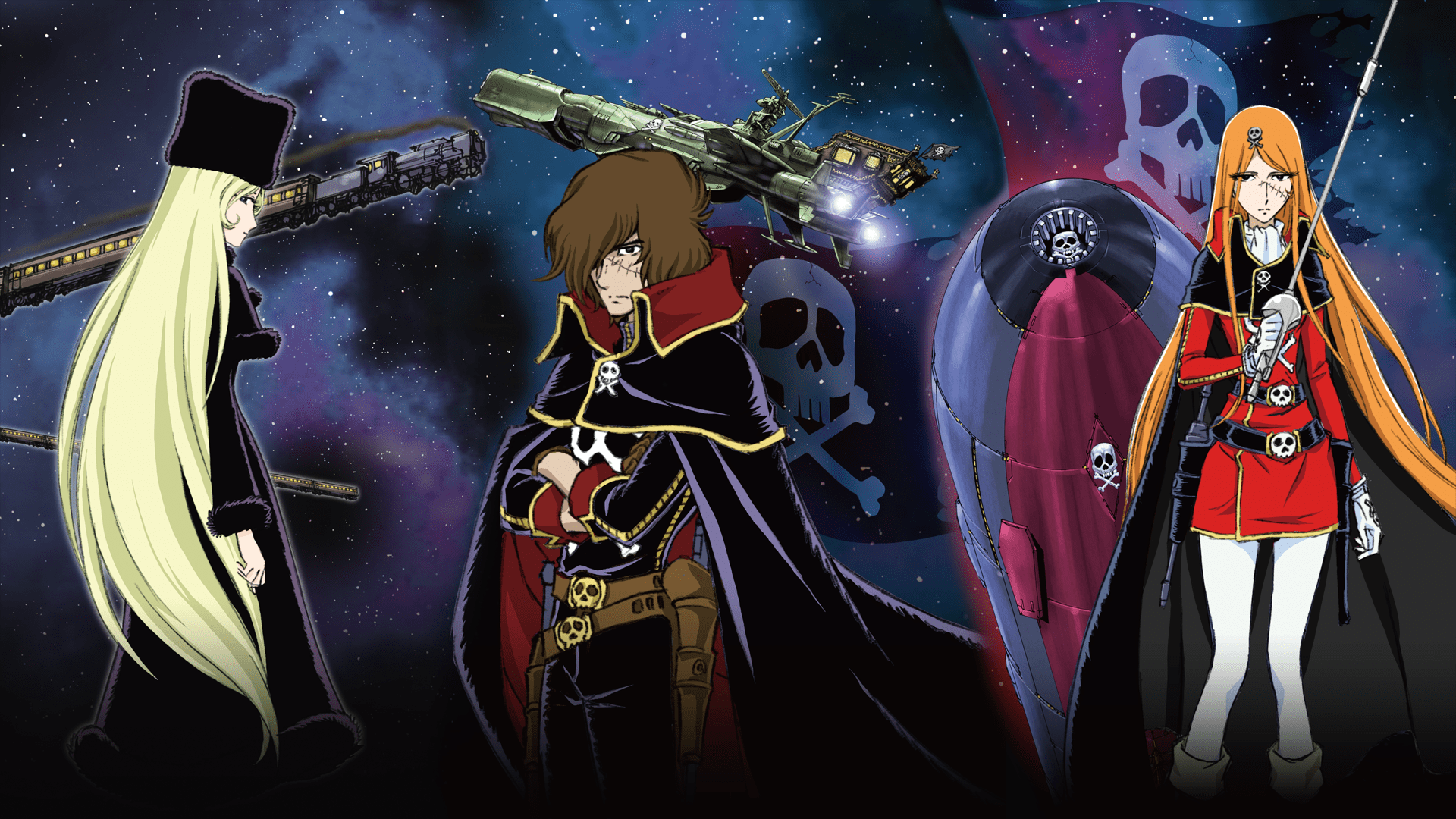 1920x1080 Leiji Matsumoto Harlock, Galaxy Express 999 Maetel, Queen Emeraldas HD Wallpaper