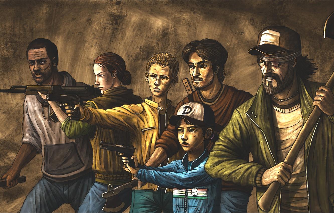 1332x850 Wallpaper The game, Kenny, Art, Art, The Walking Dead, The walking dead, Clementine, Season Clementine image for desktop, section игры