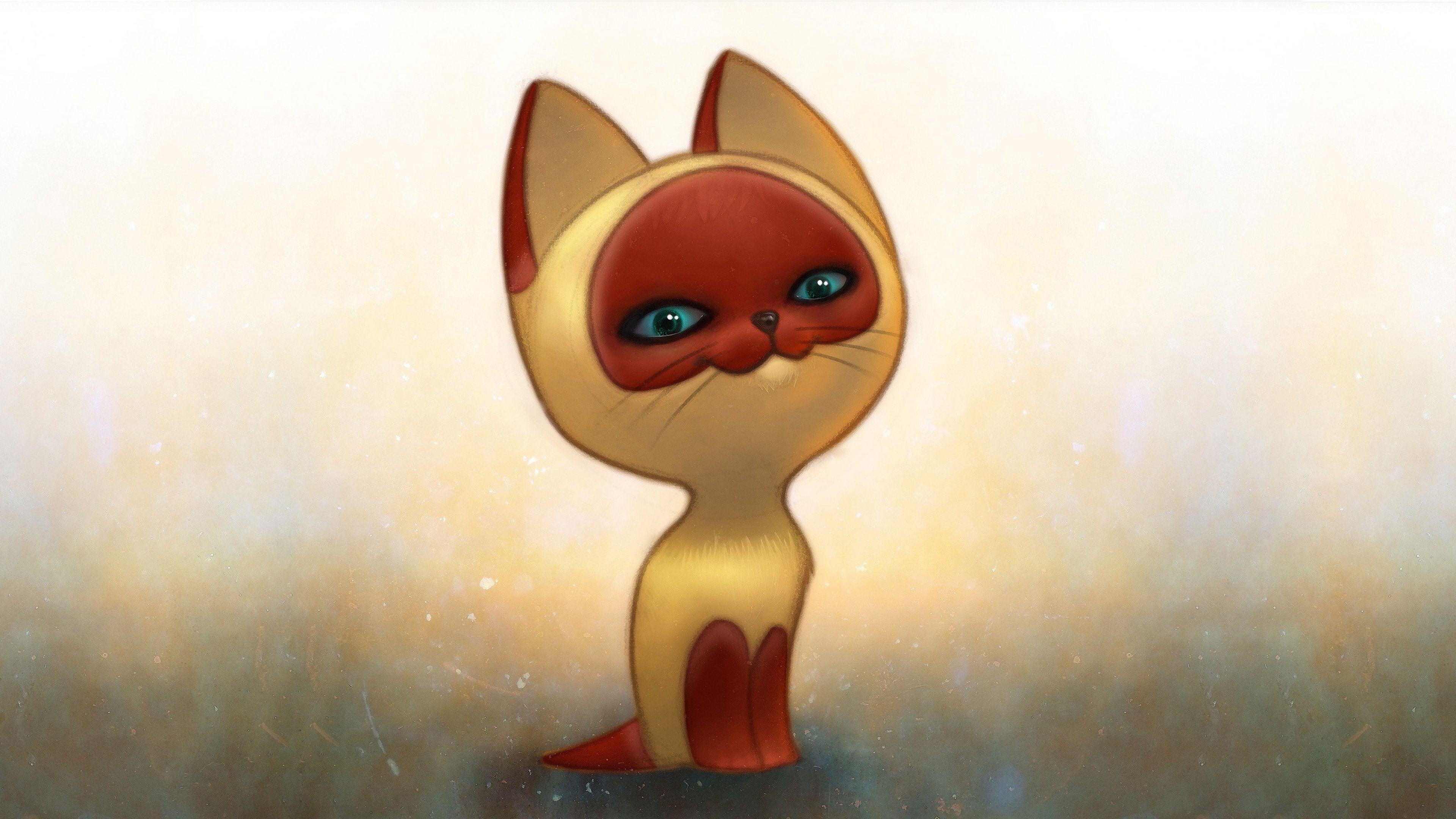 3840x2160 Cartoon cat