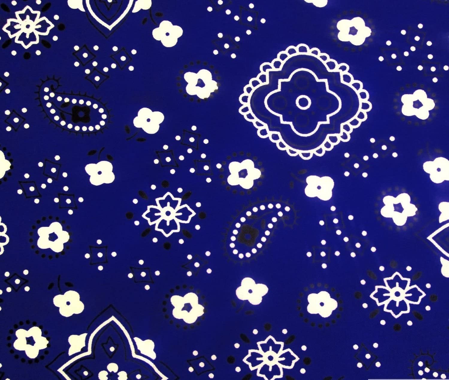 1499x1269 Bandana Royal Blue Poly Cotton 58 Inch Wide Fabric by The Yard F.E