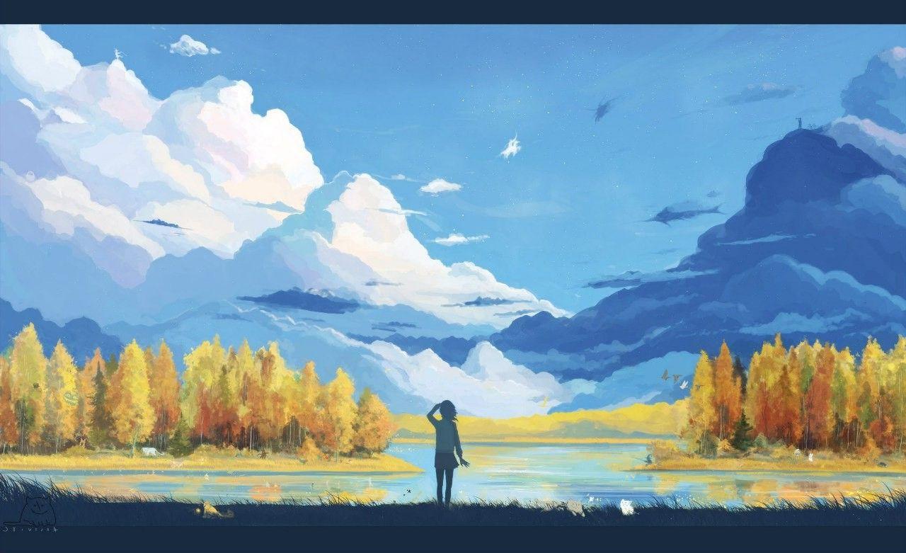 Anime Lake, Scenery, Forest, Anime, Lake, Nature, HD wallpaper | Peakpx