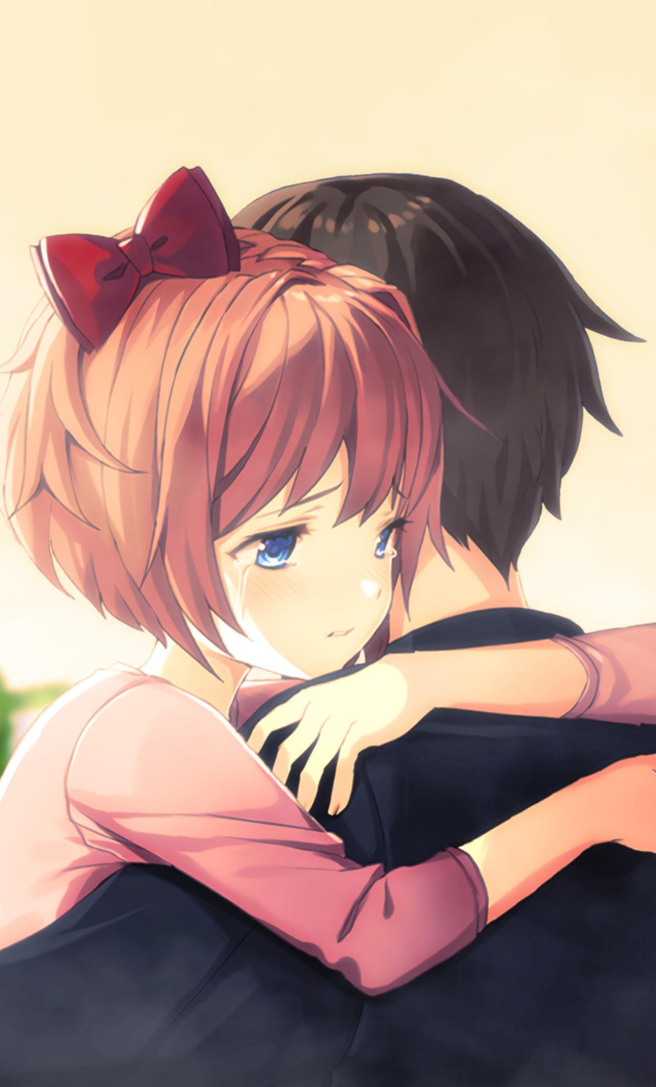 1280x2120 Cute Anime Couple Hug iPhone HD 4k Wallpaper, Image, Background, Photo and Picture