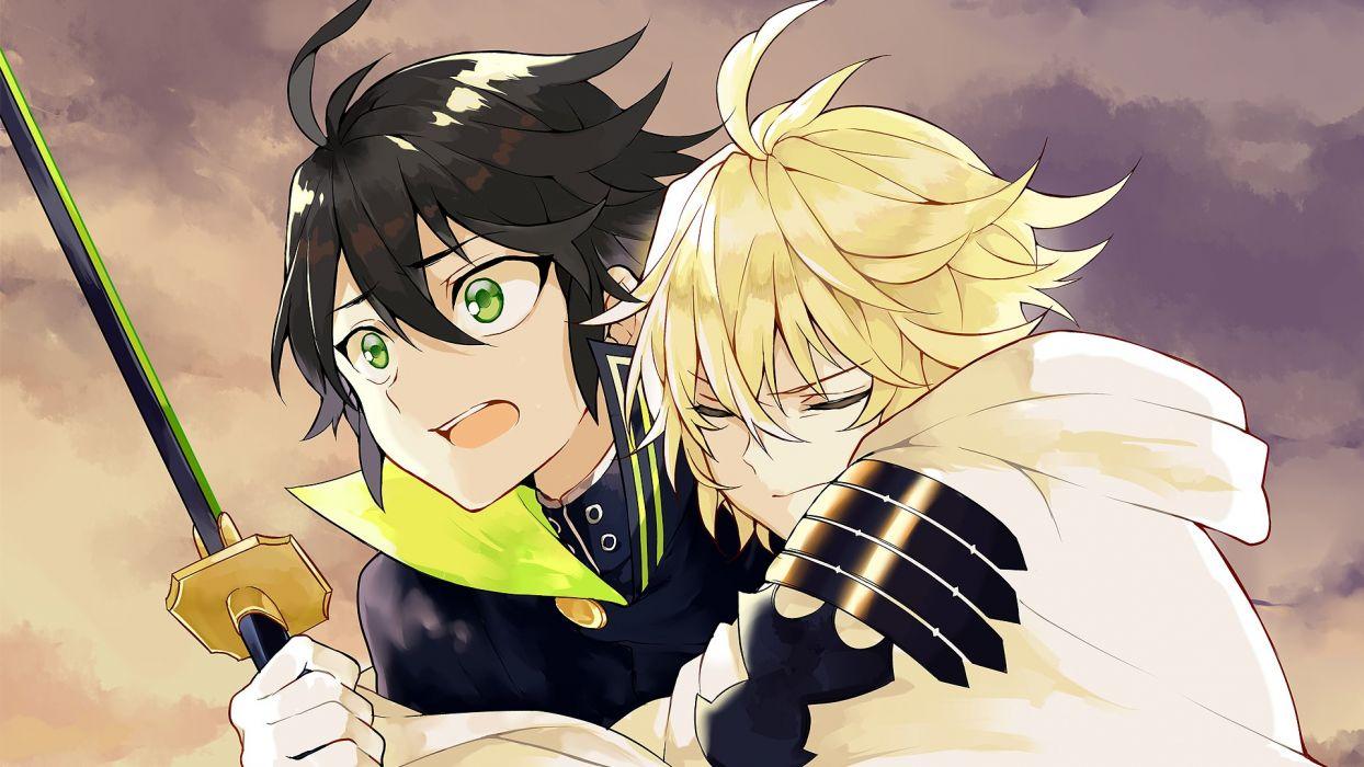 1244x700 Owari no Seraph Series anime Character vampire cute couple wallpaper