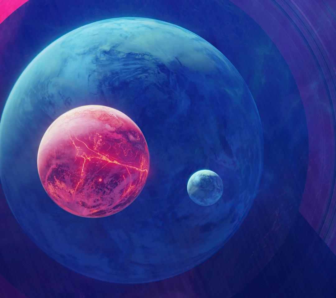 1080x960 Planet Moon Space Digital Art Wallpaper for Android 1080x960