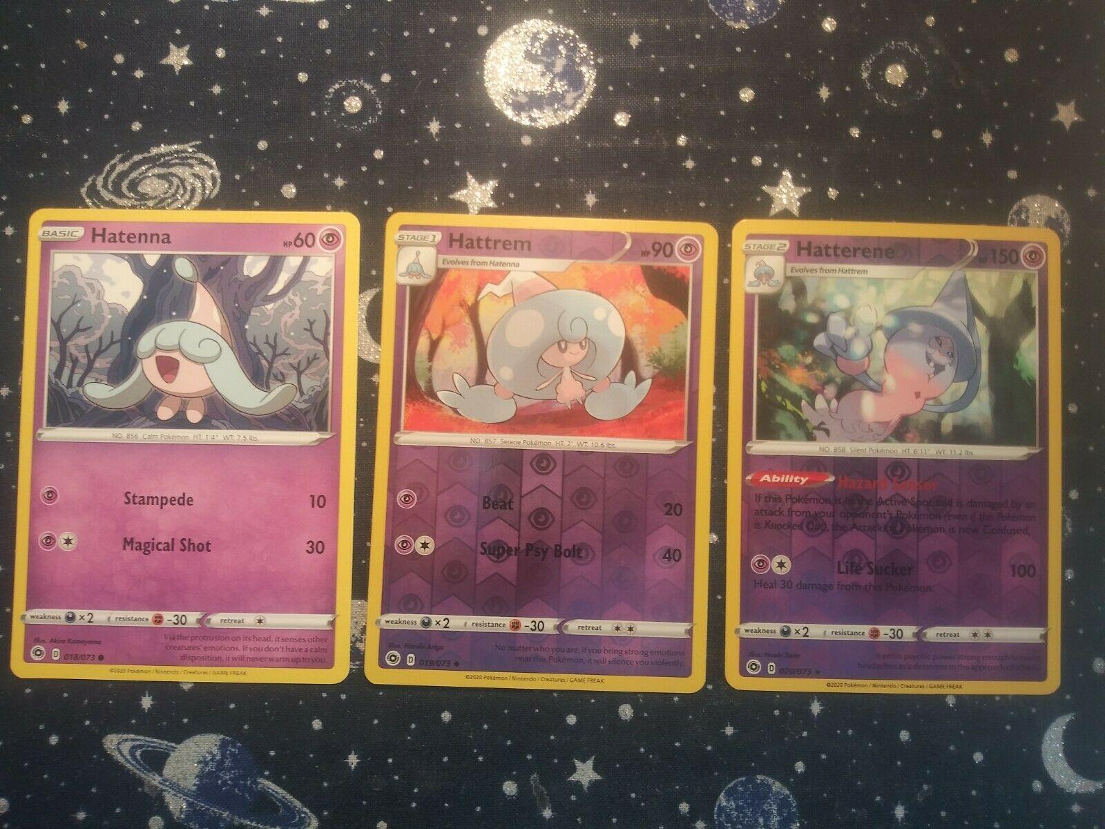 1600x1200 Mavin. Hatterene 020 073 Reverse Holo Rare Card Plus Hatenna & Hattrem Champion's Path