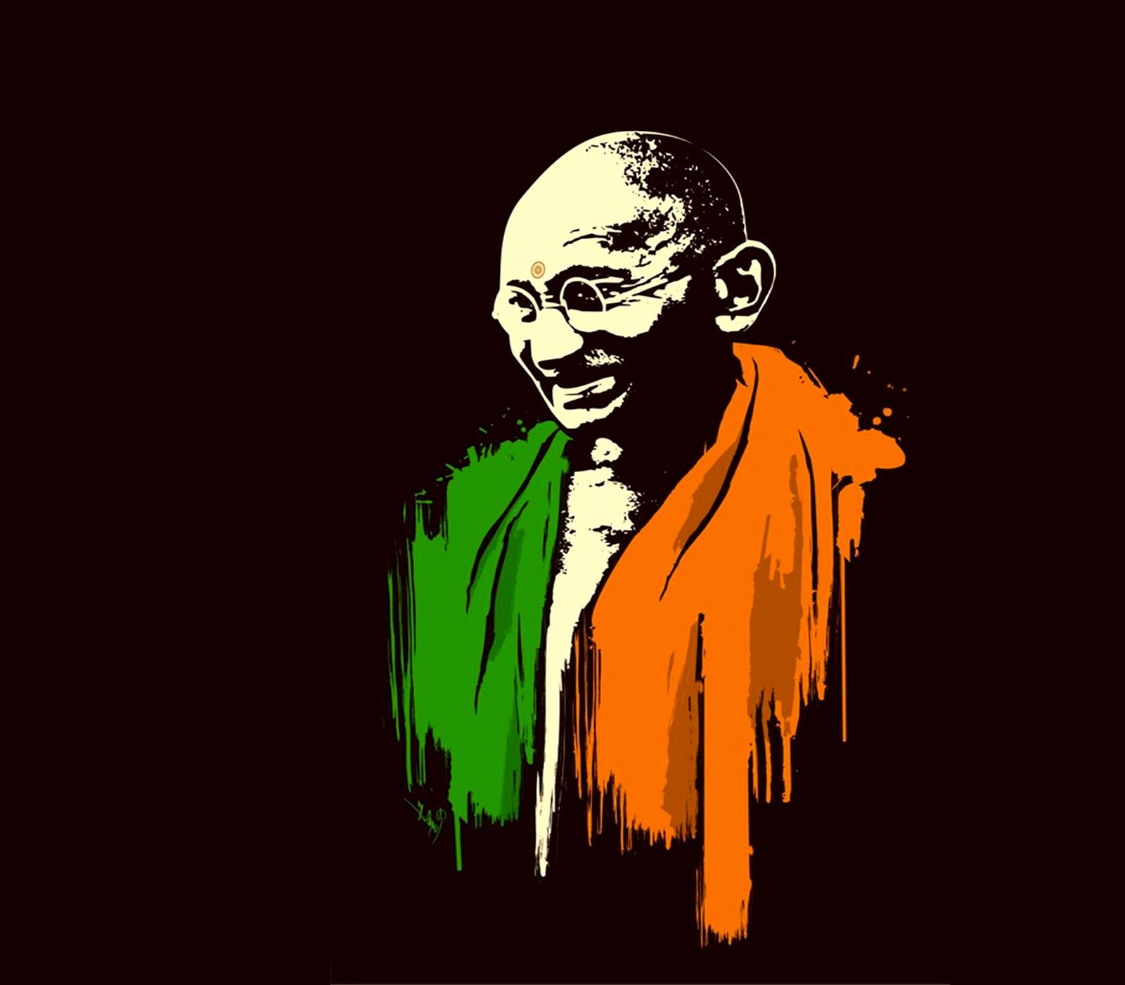 1600x1400 mahatma gandhi wallpaper 1024x illustration, yellow, art, graphic design, font
