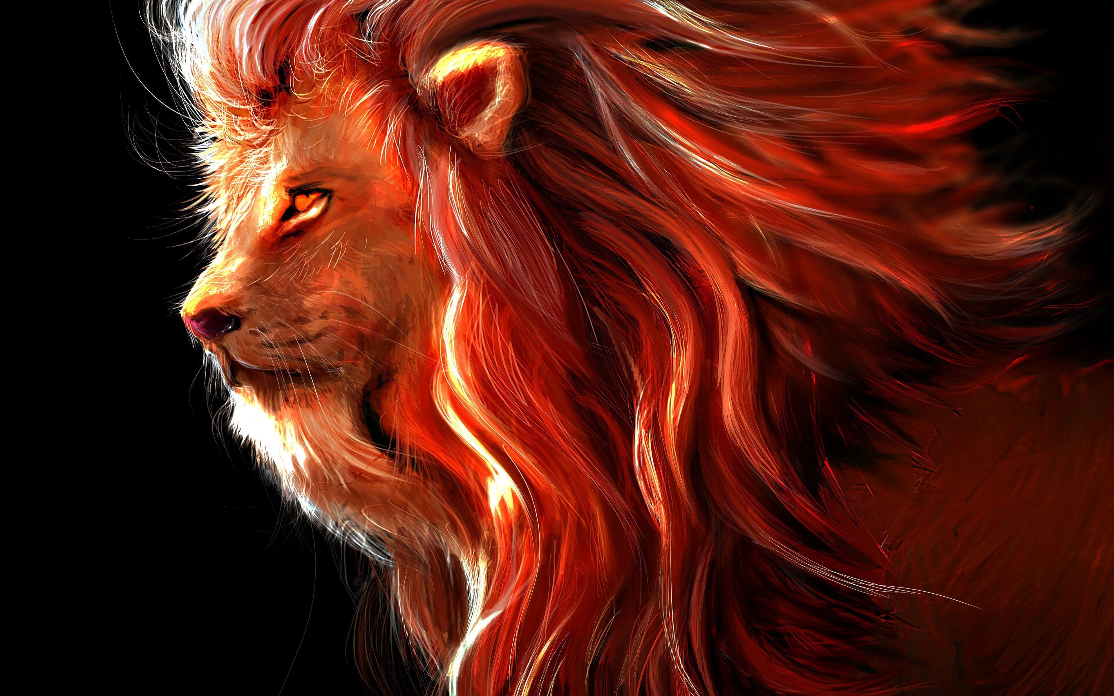 Lion Art 4K Wallpapers - Top Free Lion Art 4K Backgrounds - WallpaperAccess