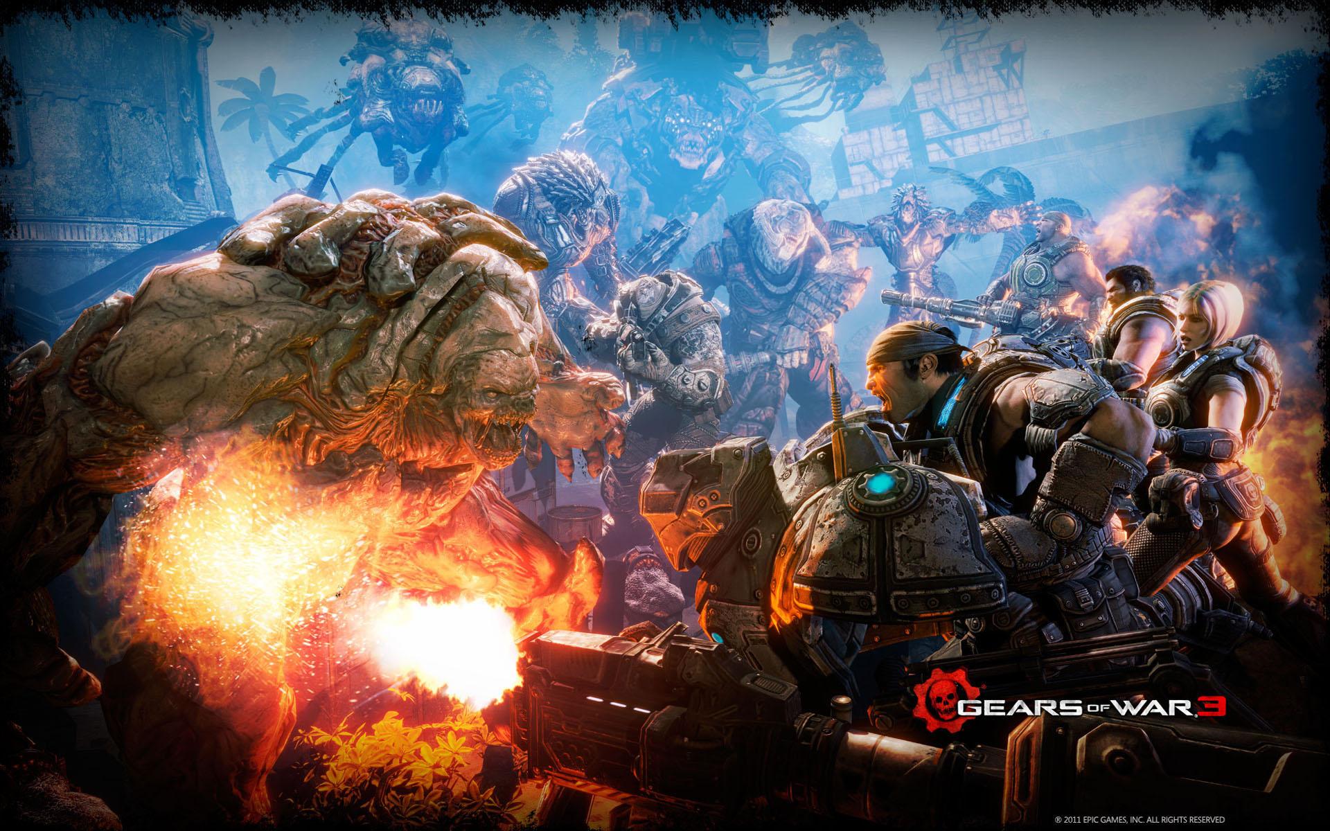 1920x1200 Gears of War Game Battle Desktop Background HD 1920x1200