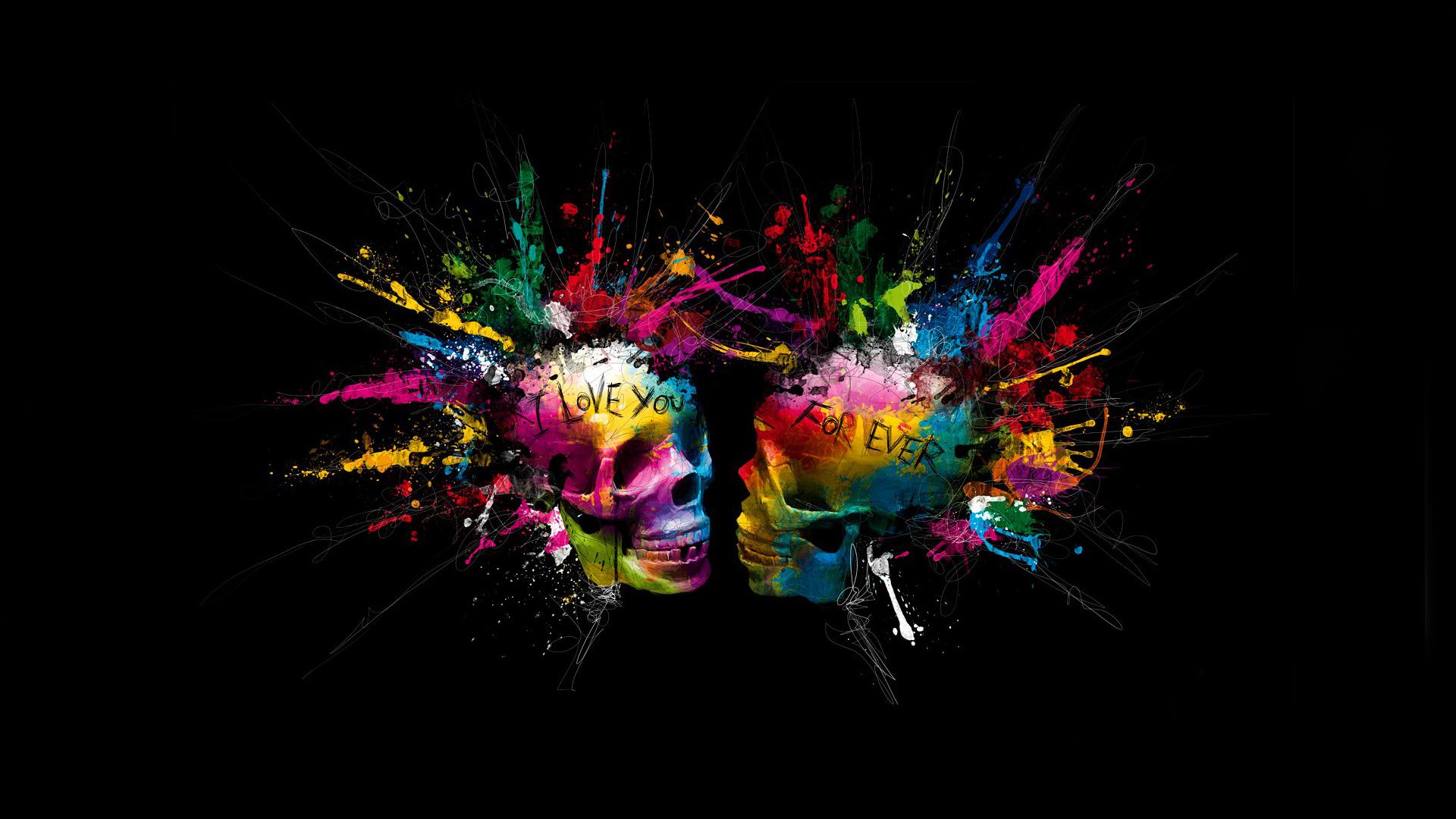 1920x1080 Free download Wallpaper eternal love love forever skull spray bright colors [1920x1150] for your Desktop, Mobile & Tablet. Explore Skull Wallpaper for Kindle. Free Wallpaper for Kindle, Kindle Fire