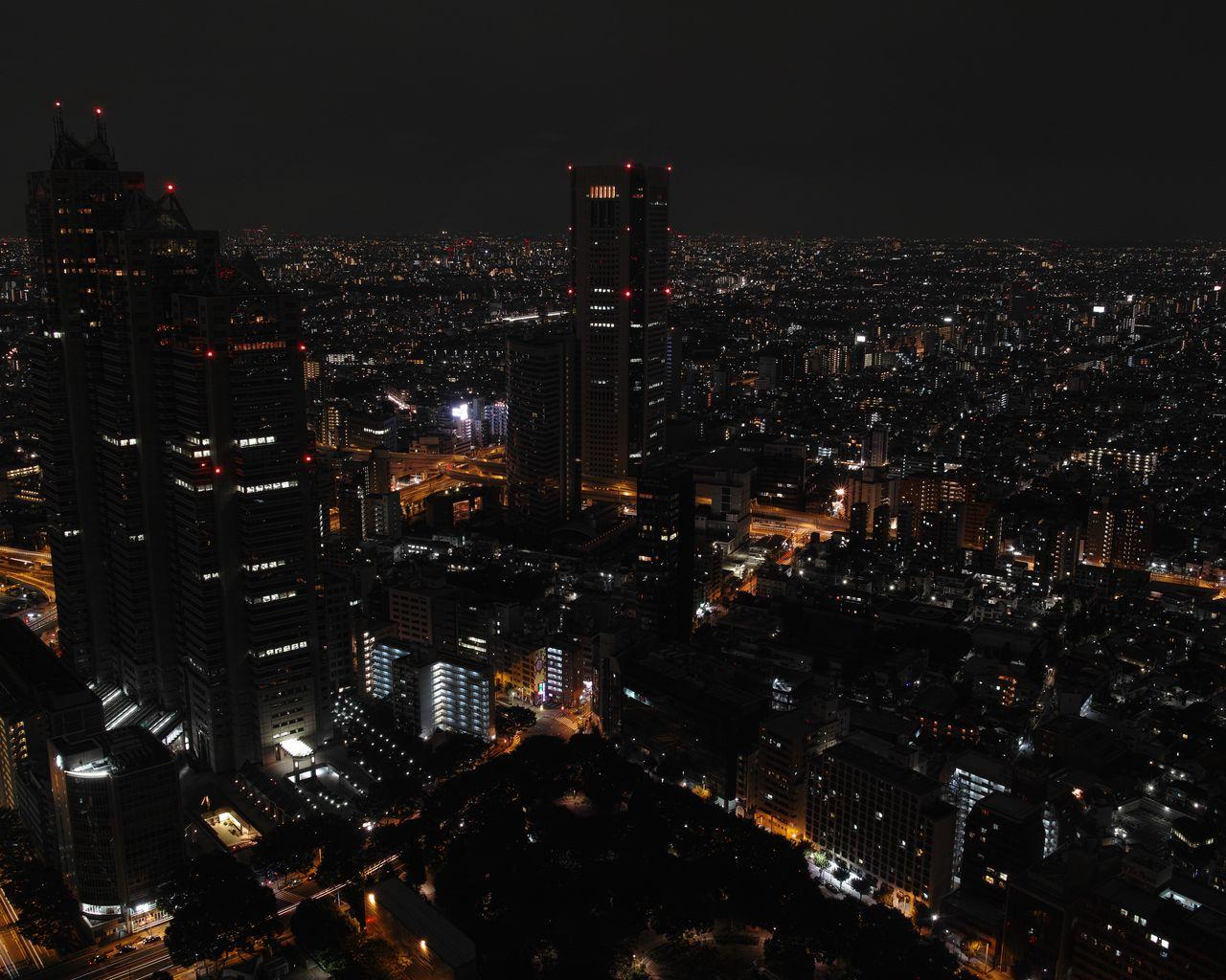 1280x1024 Download wallpaper 1280x1024 night city, skyscrapers, tokyo, night standard 5:4 HD background