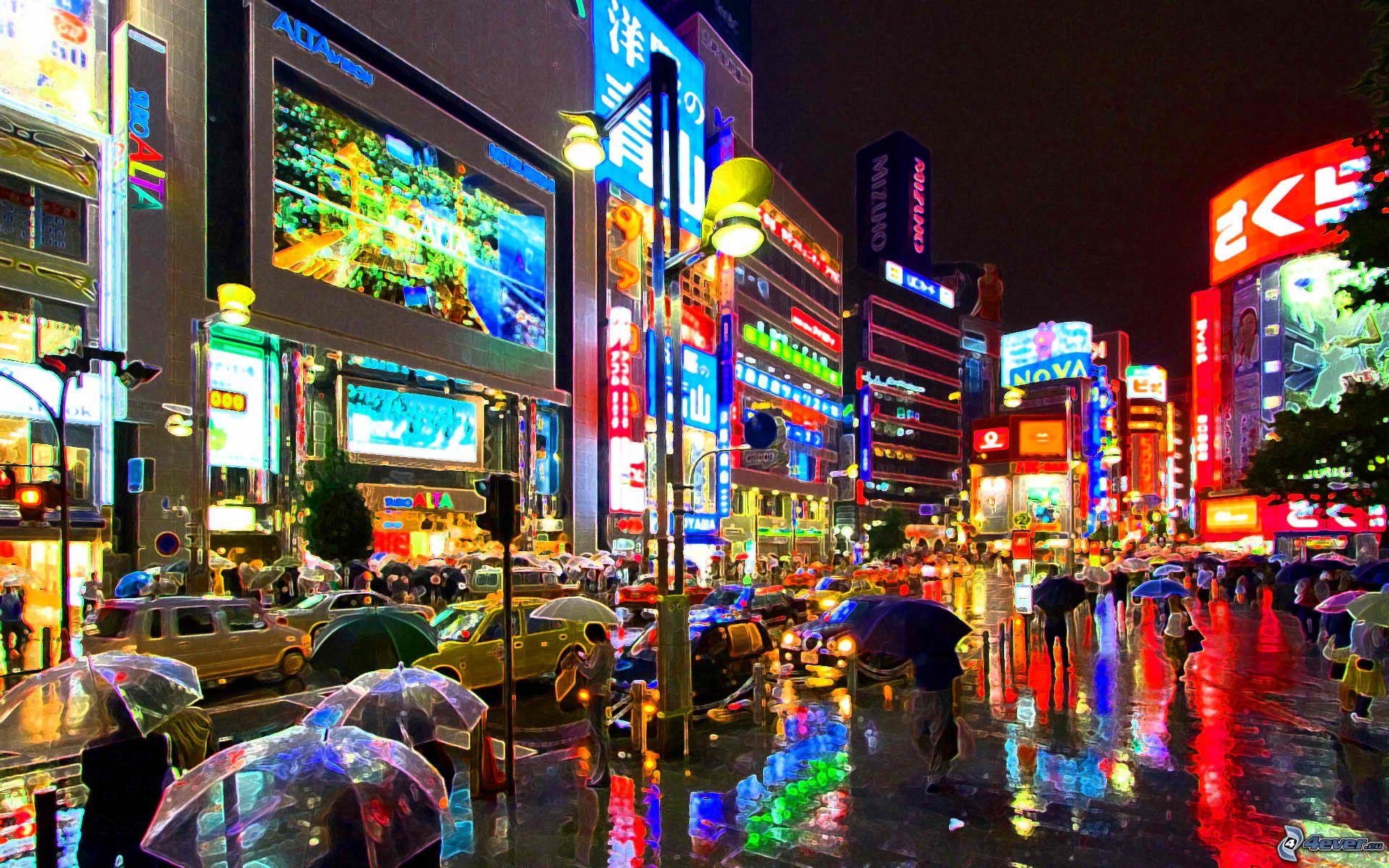 1920x1200 Tokyo night lights wallpaperx1200