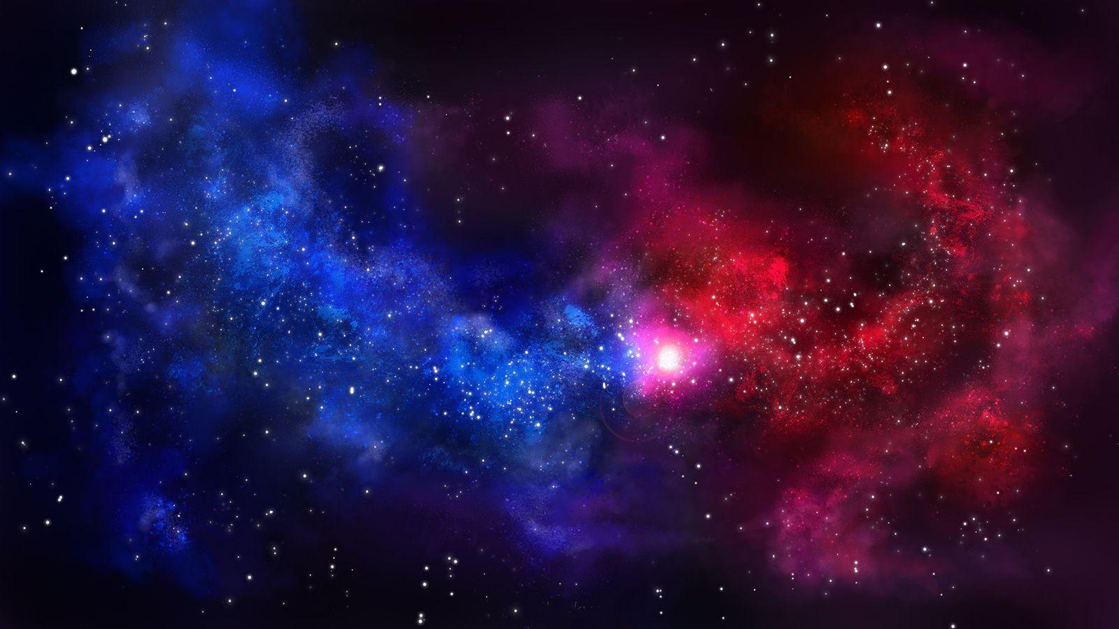 1600x900 Red and Blue Wallpaper